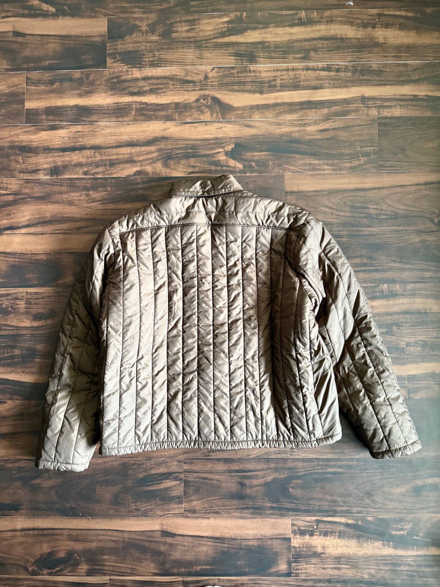 Vintage Polo Ralph Lauren Vertical Quilted Brown Down Jacket- XL