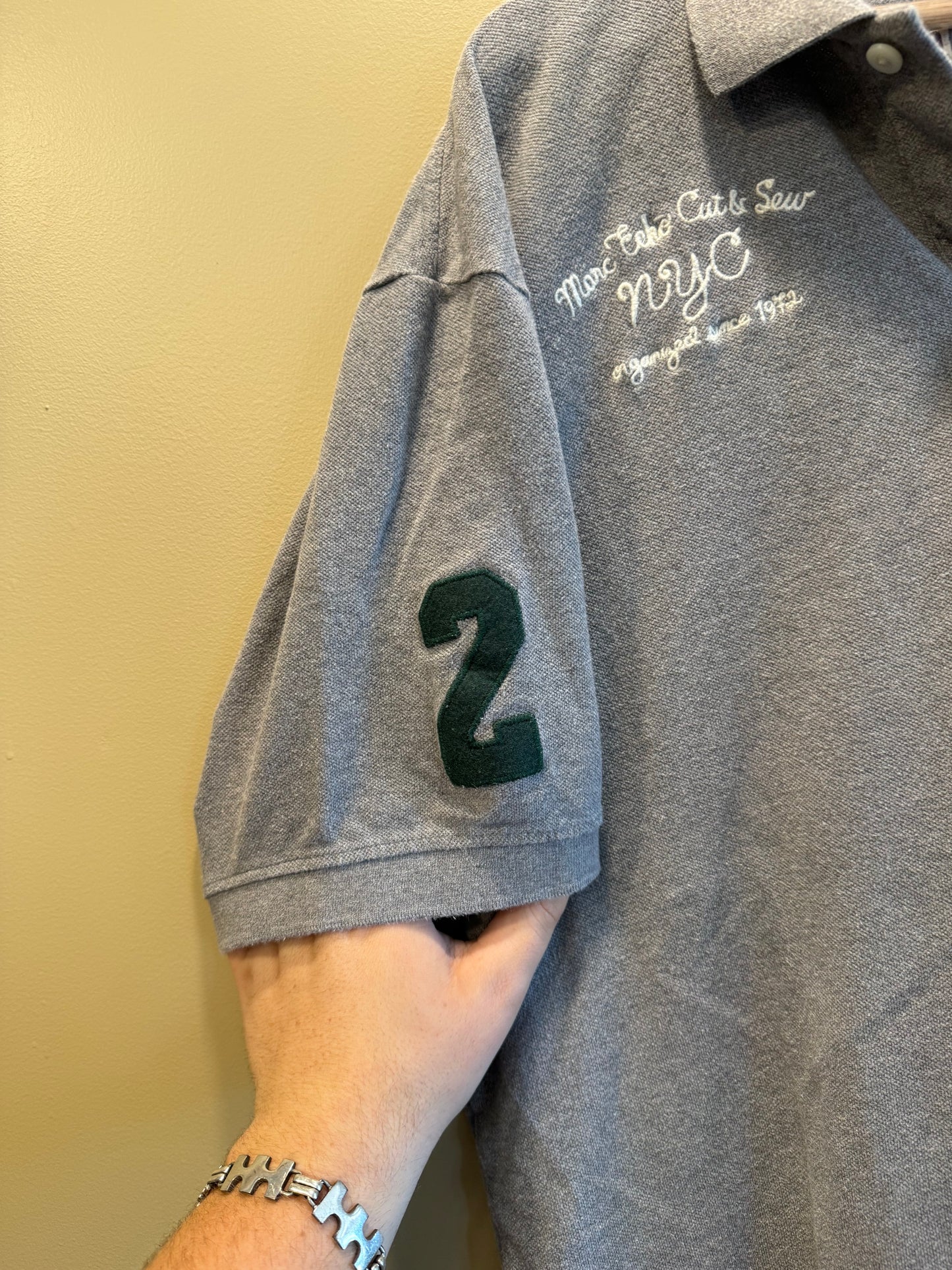 Vintage Y2K Marc Ecko Cut & Sew Gray Polo Shirt- XXL