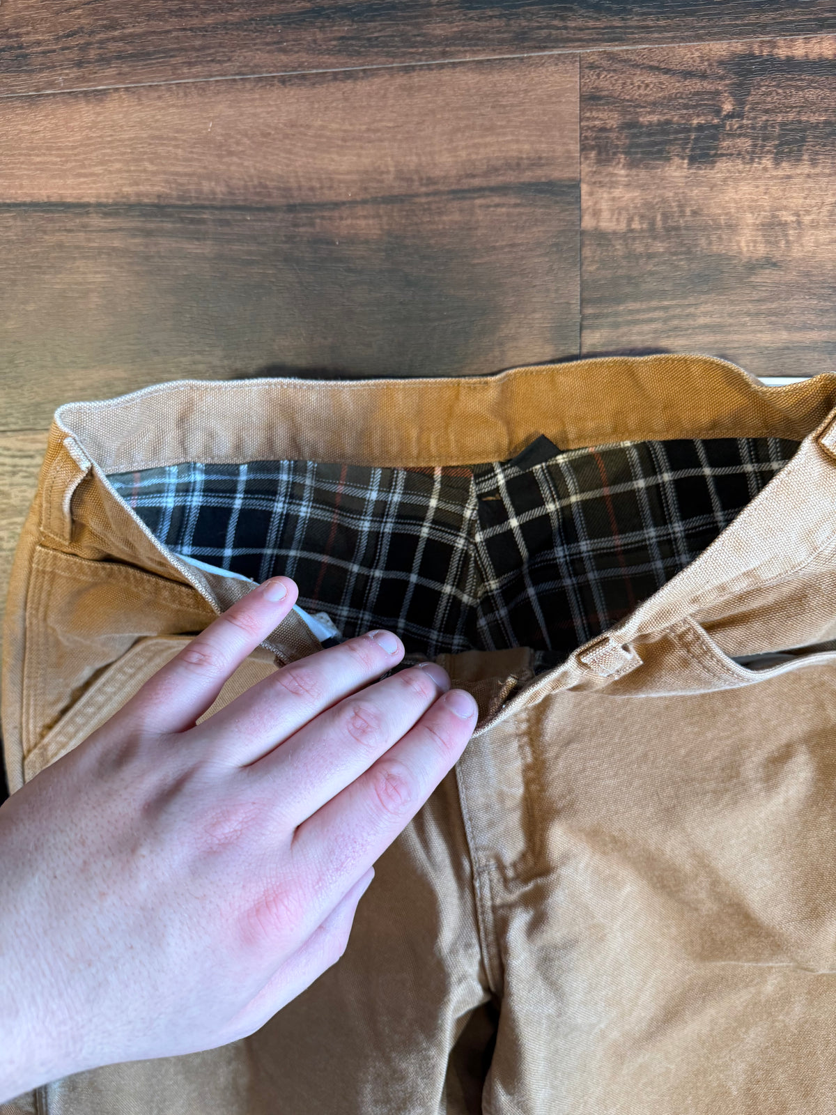 Vintage Carhartt Flannel Lined Tan Carpenter Pants- 28x30