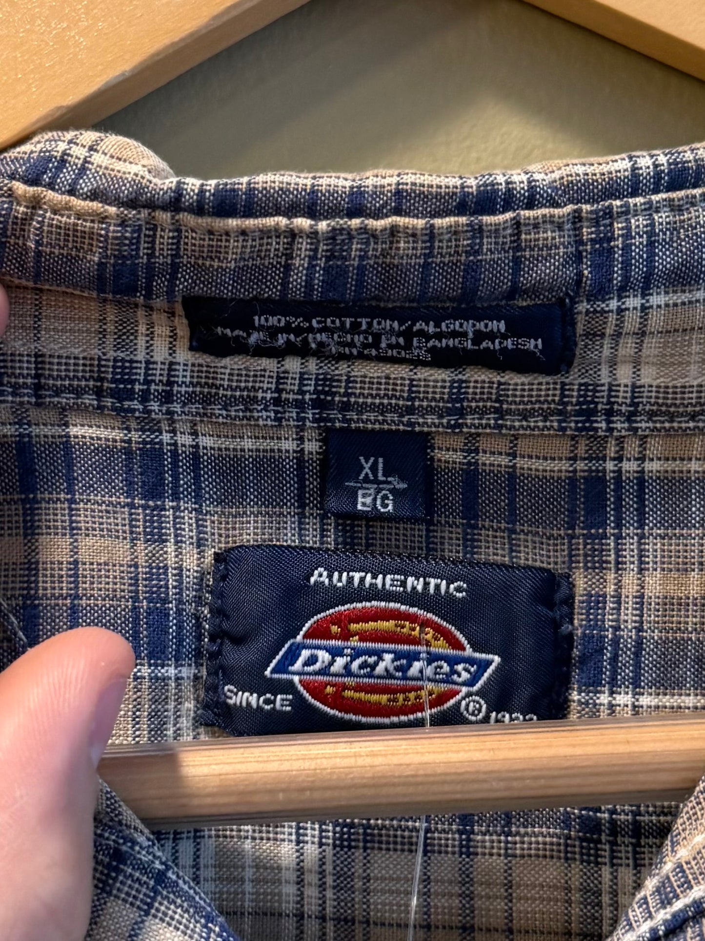 Vintage Dickies Cotton Checkered Button-Up Shirt- XL