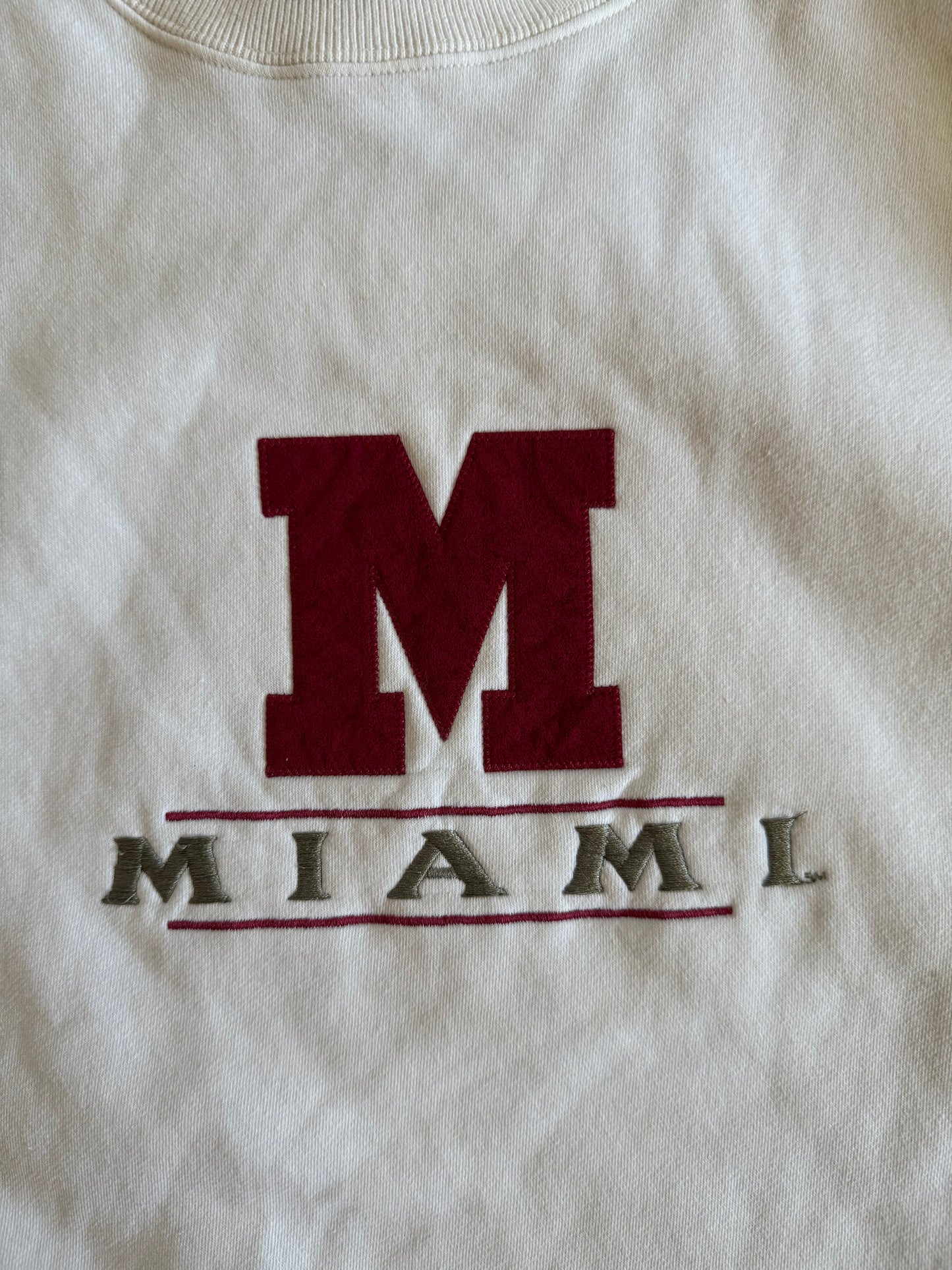 Vintage University of Miami Ohio White Crewneck Sweatshirt- XL