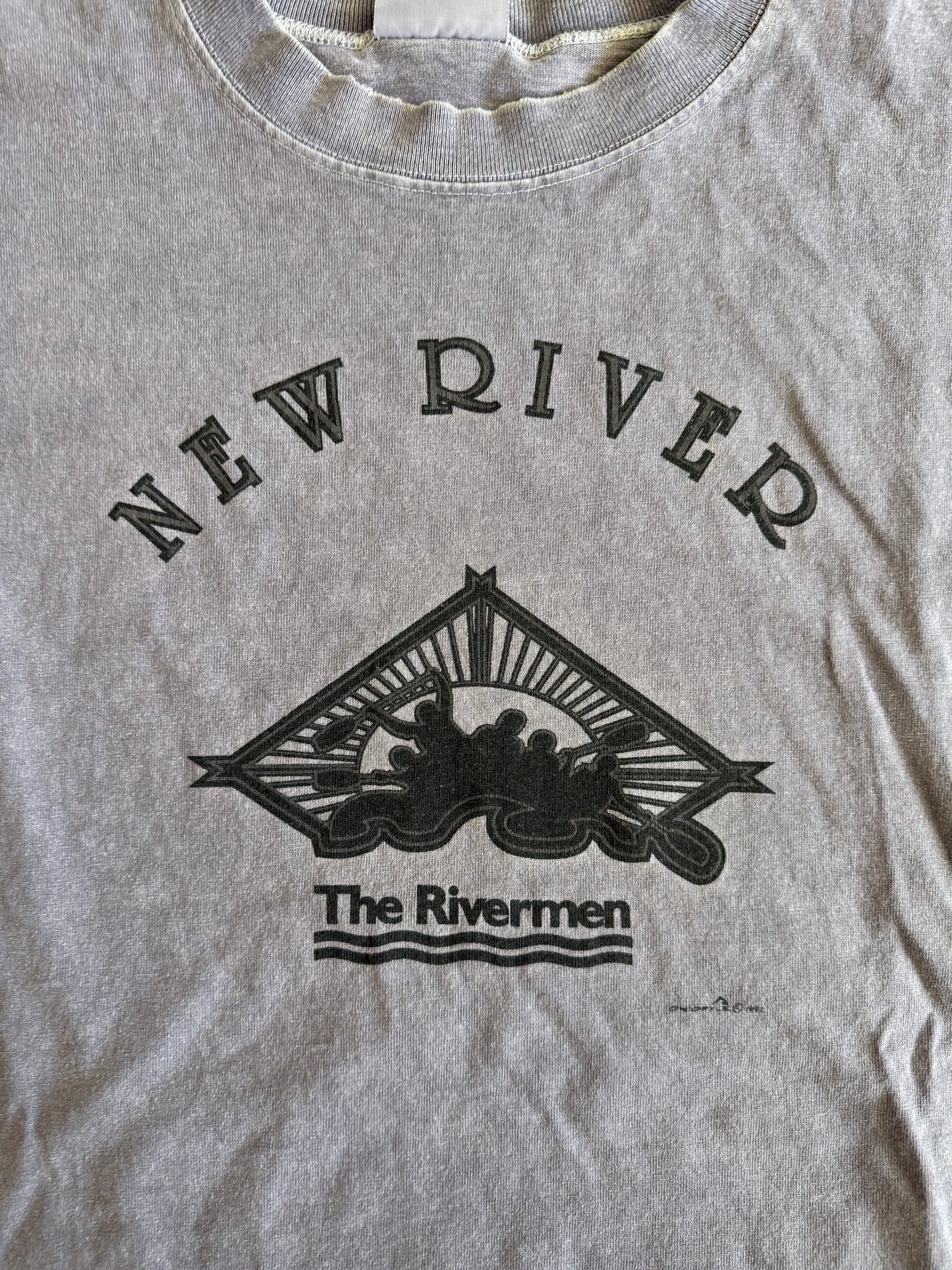 Vintage Faded Purple Rivermen Heavyweight Cotton T-Shirt- XL