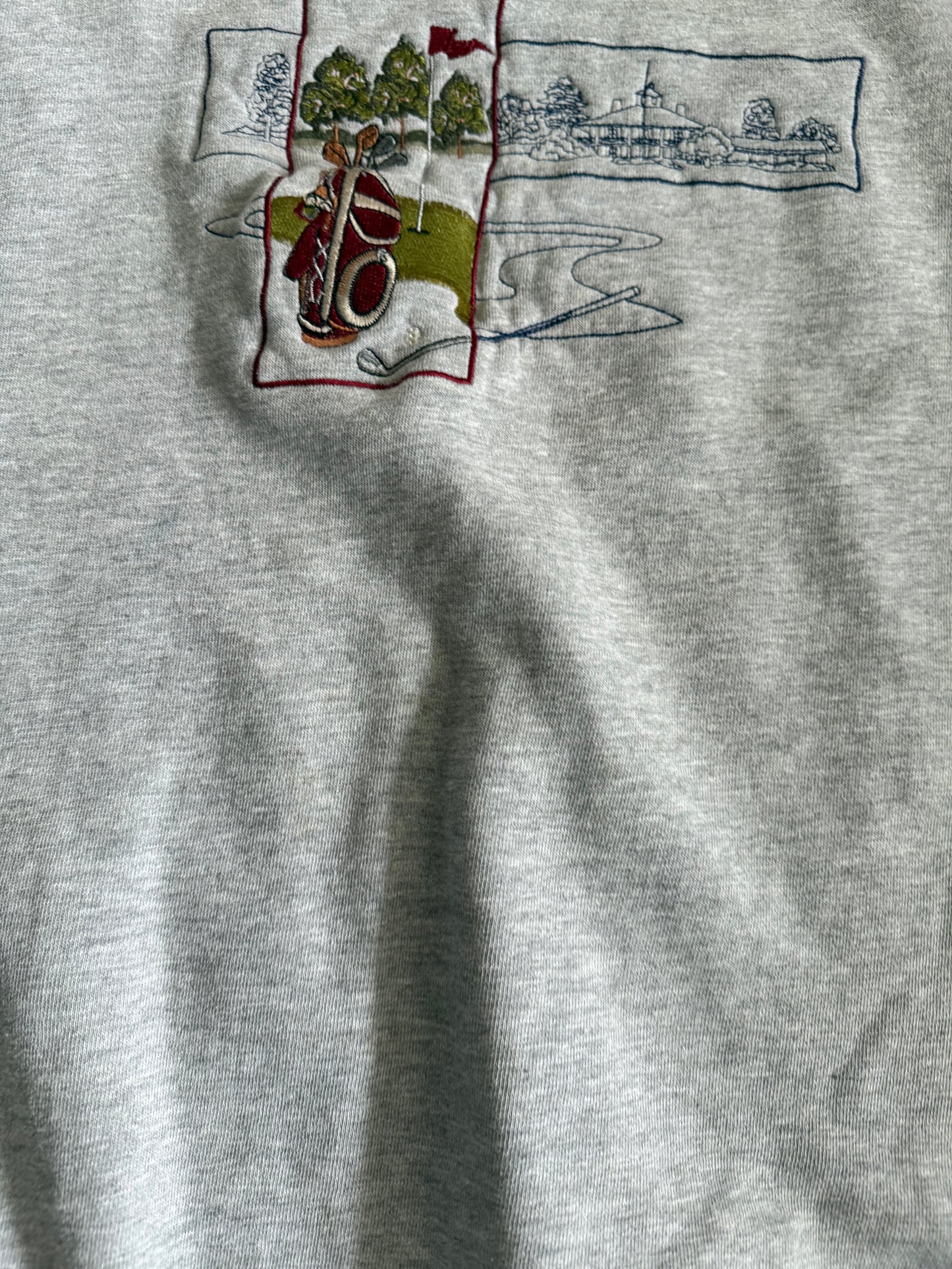 Vintage Golf Embroidered Gray Crewneck Sweatshirt- L