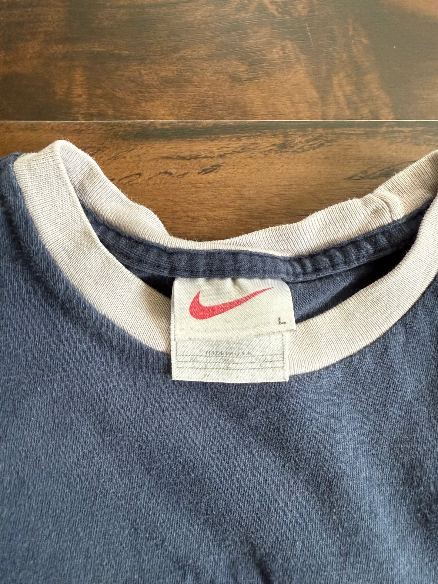 Vintage Nike Long Sleeve Blue & Purple Embroidered T-Shirt- S