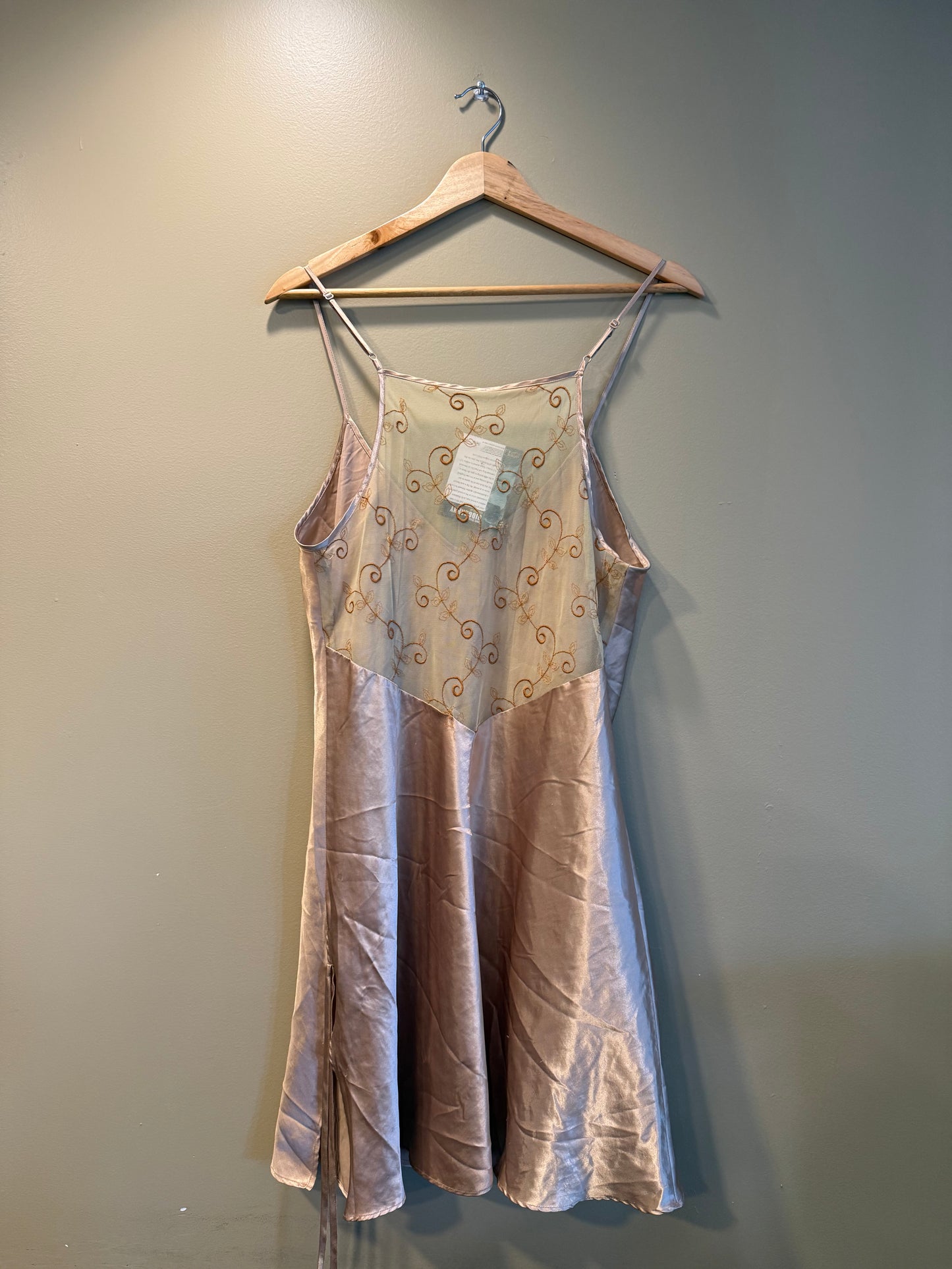 Vintage Gold Lingerie Slip Dress- L