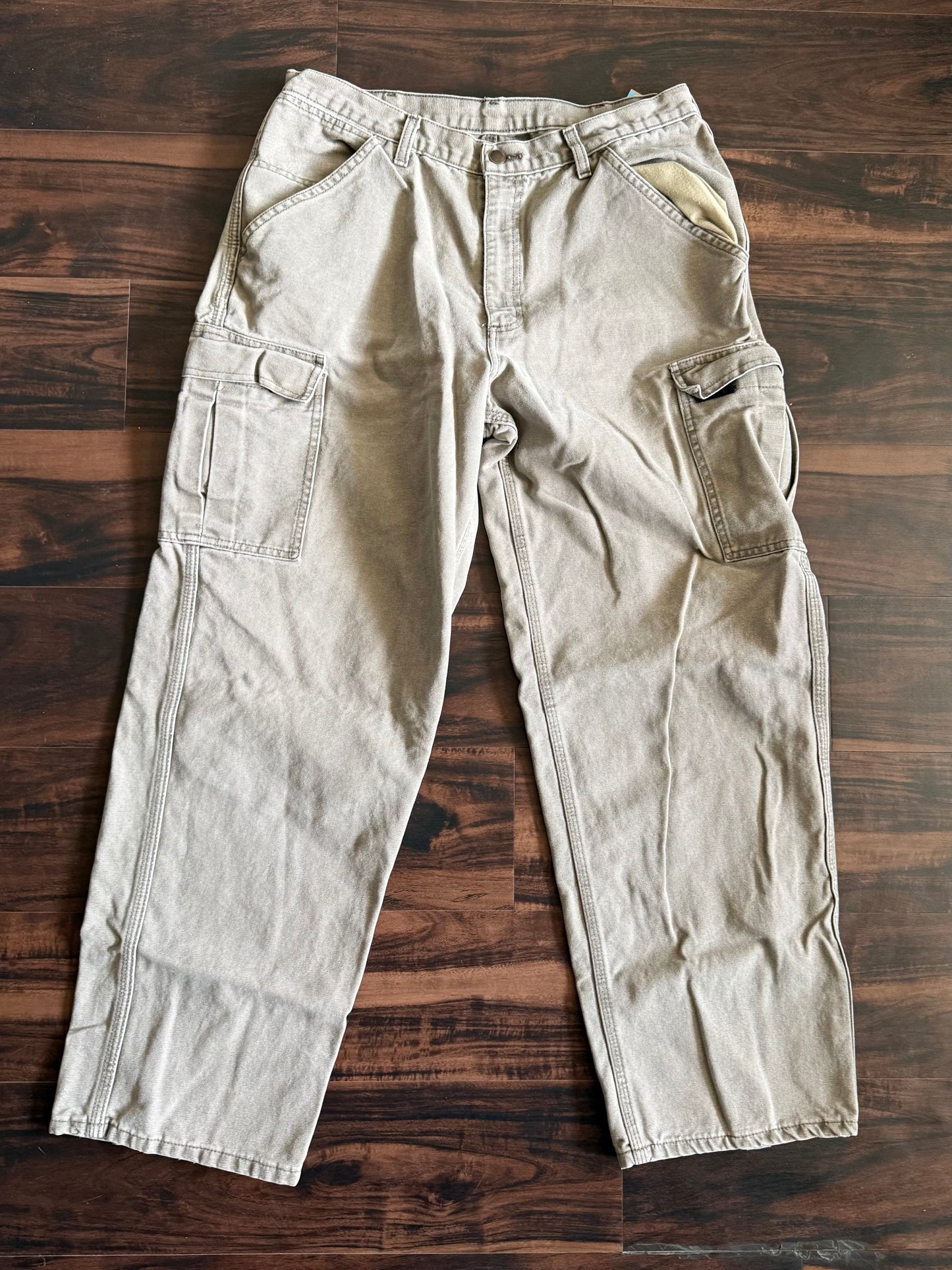 Vintage Workwear Khaki Cargo Pants- 34x31
