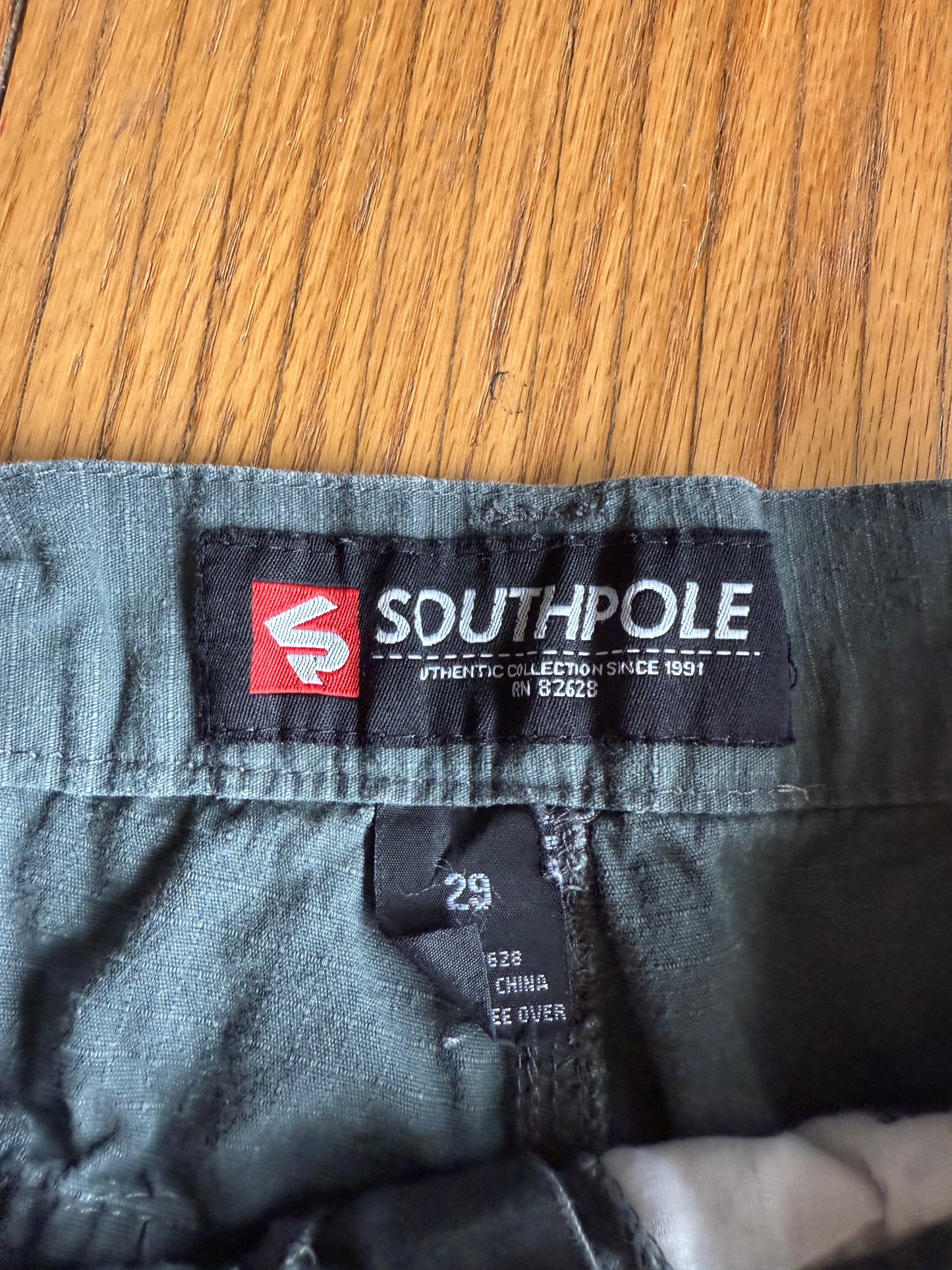 Vintage South Pole Dark Gray Streetwear Cargo Shorts- 28