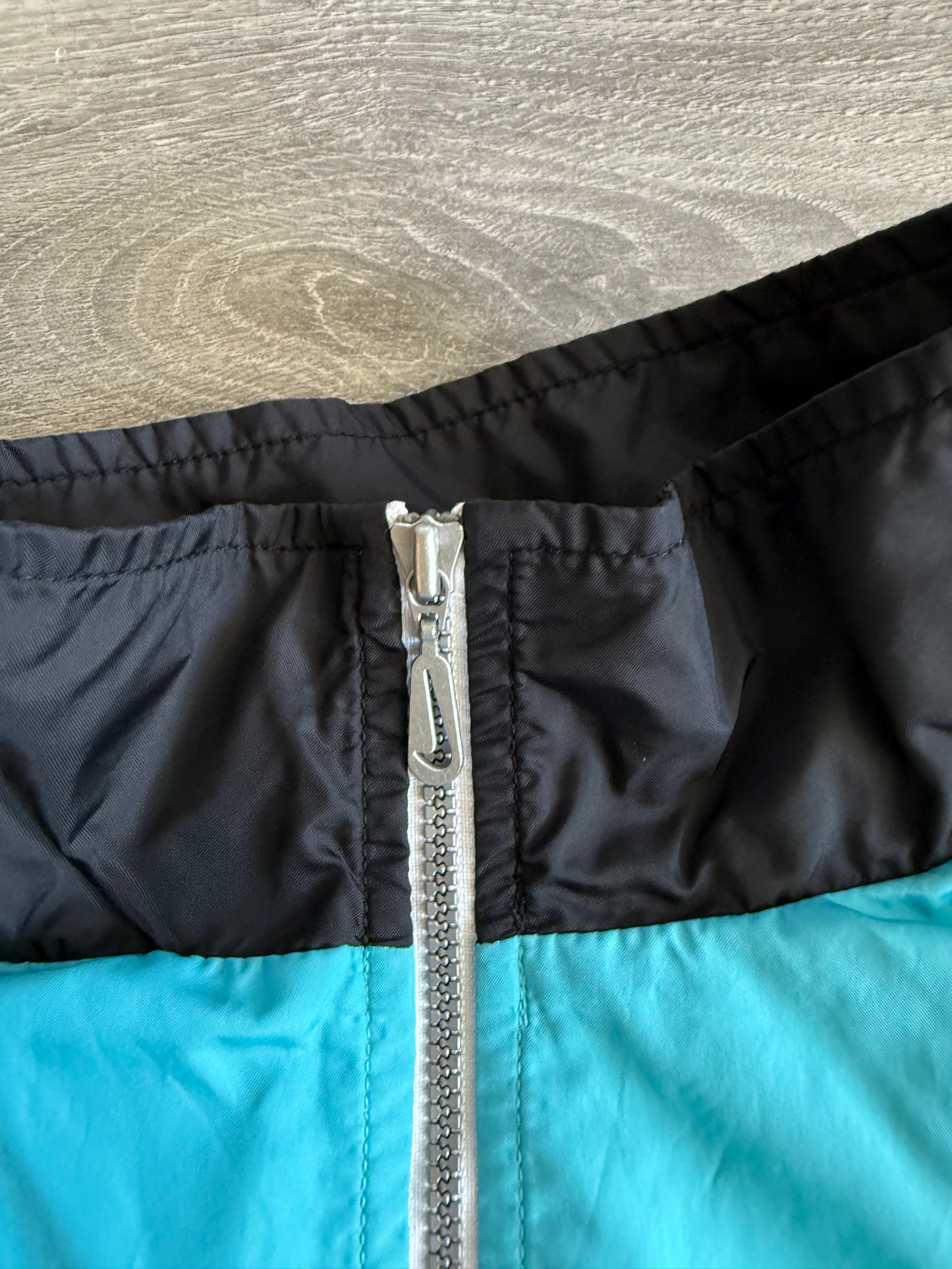 Vintage Nike Tiffany Blue Black & White Windbreaker Jacket- XL