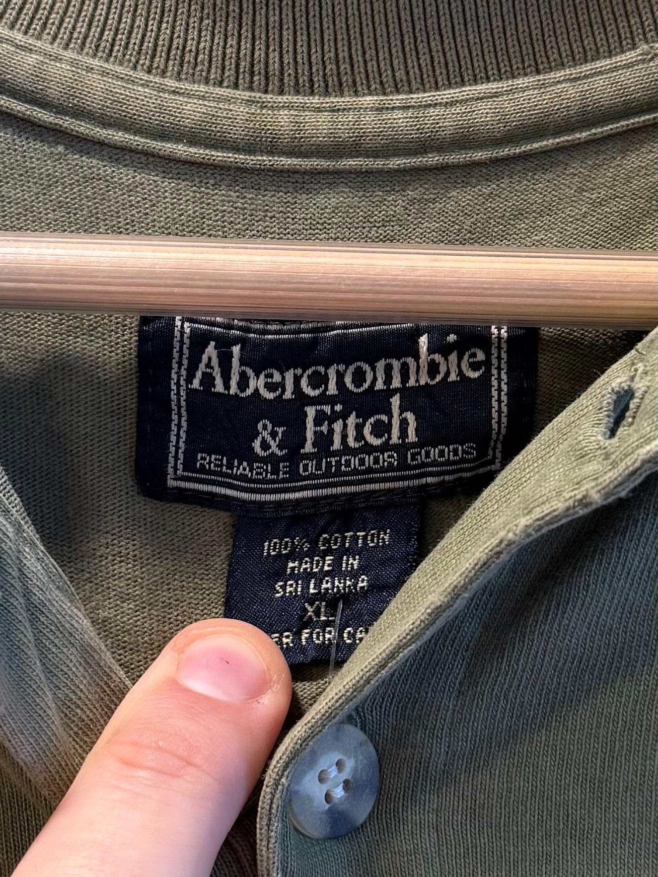 Vintage Abercrombie & Fitch Green Polo Shirt- XL