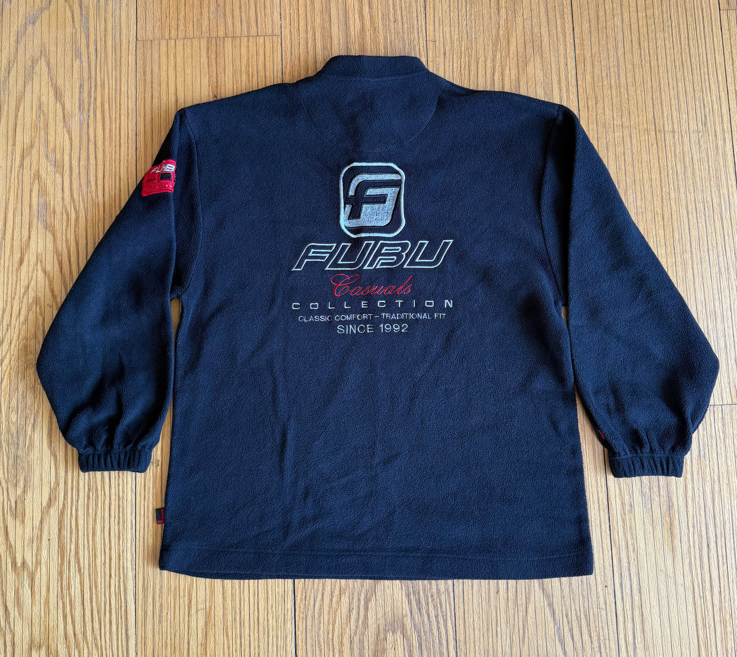 Vintage FUBU Black Embroidered Fleece Crewneck Sweatshirt- XL
