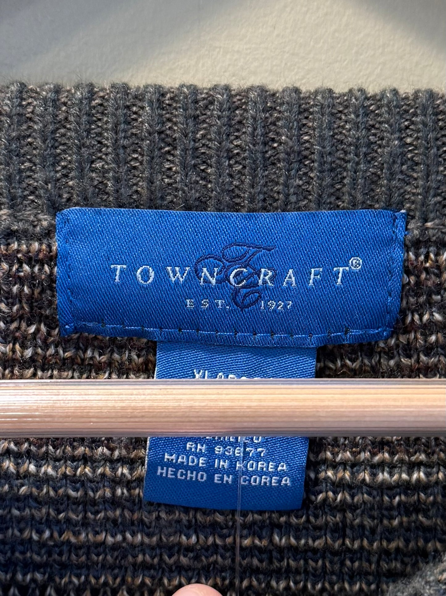 Vintage Towncraft Neutral Patterned Sweater- XL