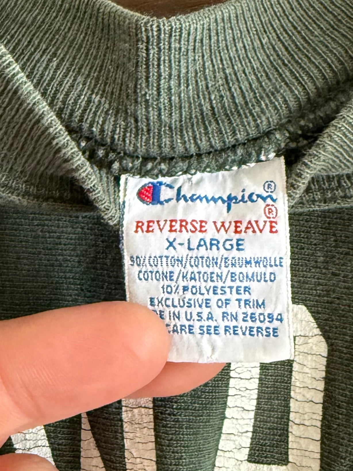 Vintage Champion Reverse Weave Newport Rowing Green Crewneck Sweatshirt- L