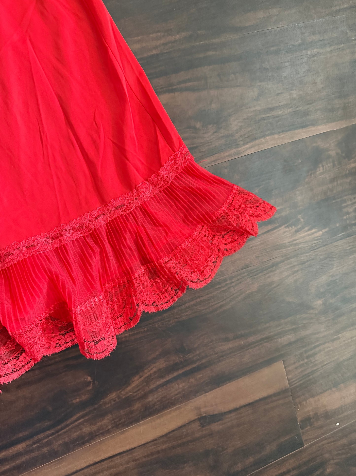 Vintage Red Lace Slip Dress- M