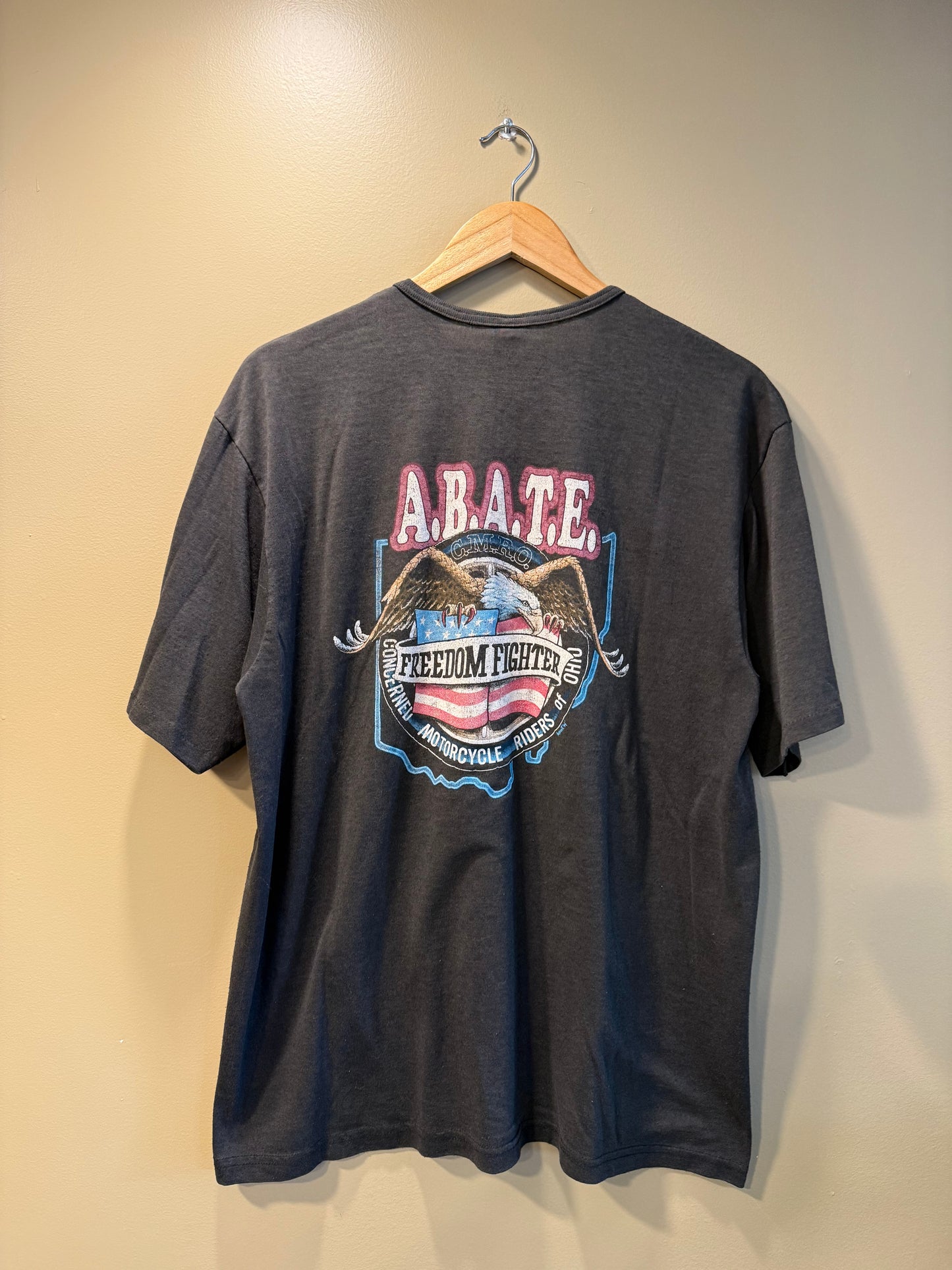 Vintage ABATE Freedom Fighters Motorcycle Riders of Ohio T-Shirt- XL