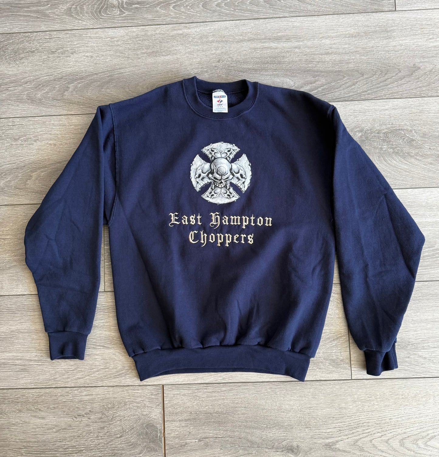 Vintage East Hampton Choppers Navy Blue Crewneck Sweatshirt- M