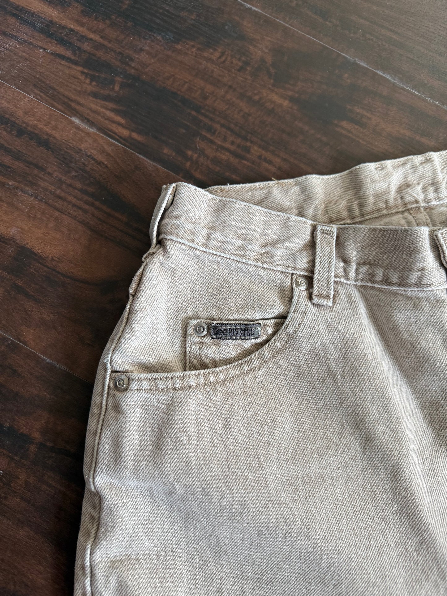 Vintage Lee Riveted Light Wash Tan Denim Jeans- 30x30