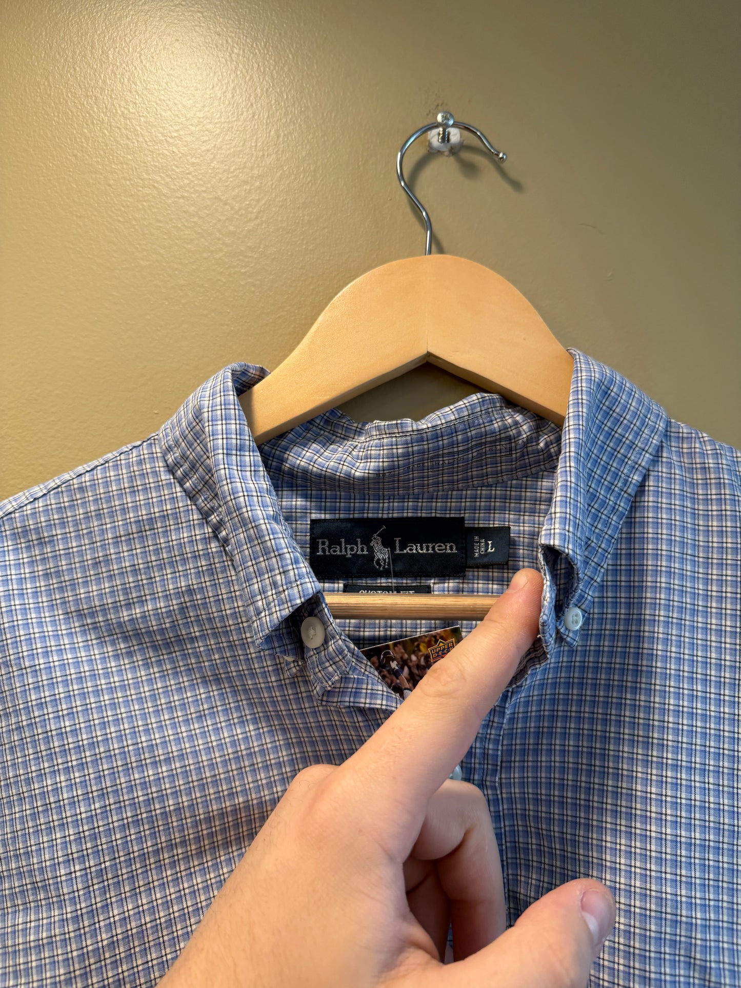 Vintage Polo Ralph Lauren Blue Checkered Button-Up Shirt- L