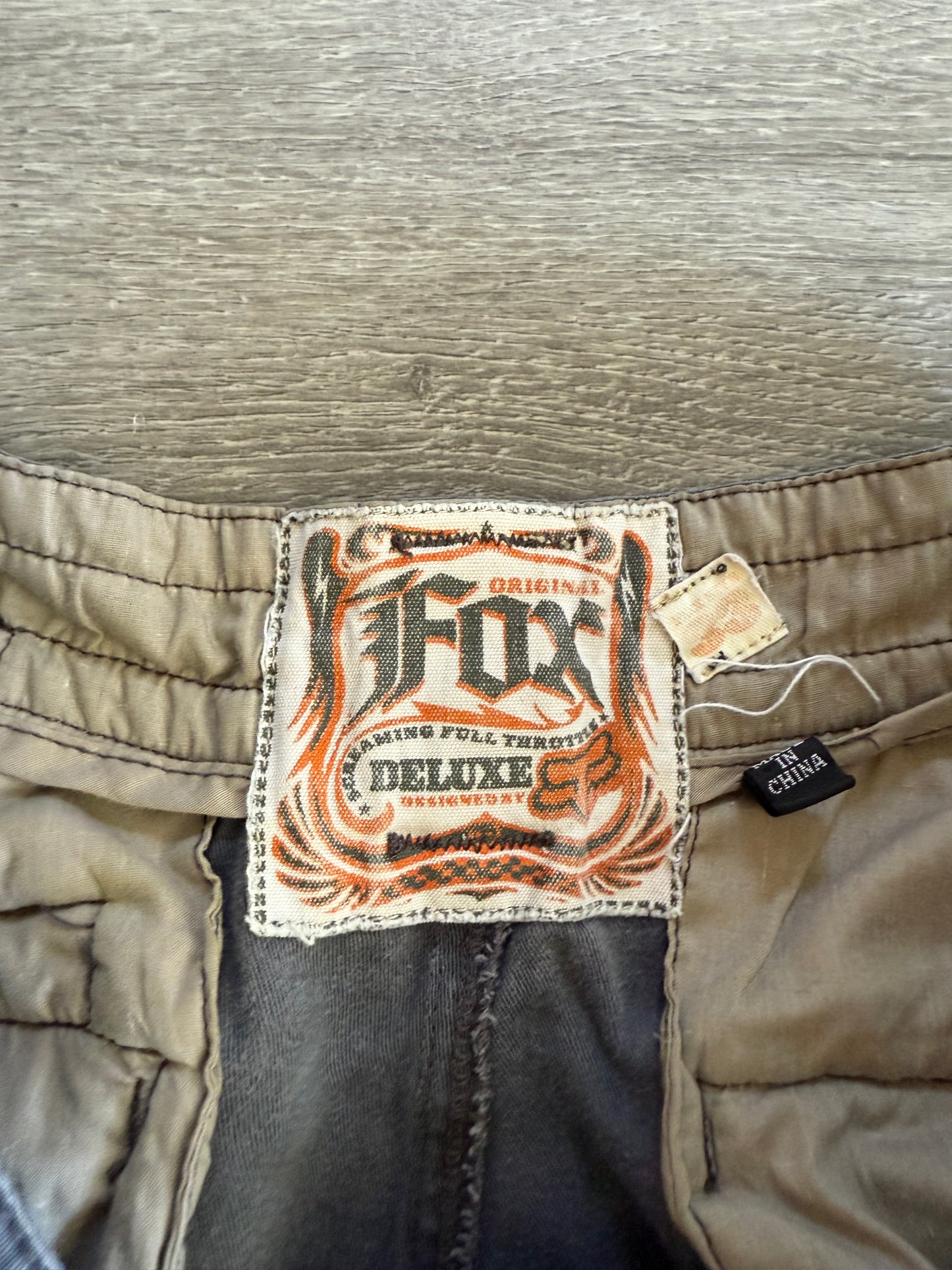 Vintage Fox Racing Y2K Embroidered Punk Cotton Canvas Cargo Shorts- 30