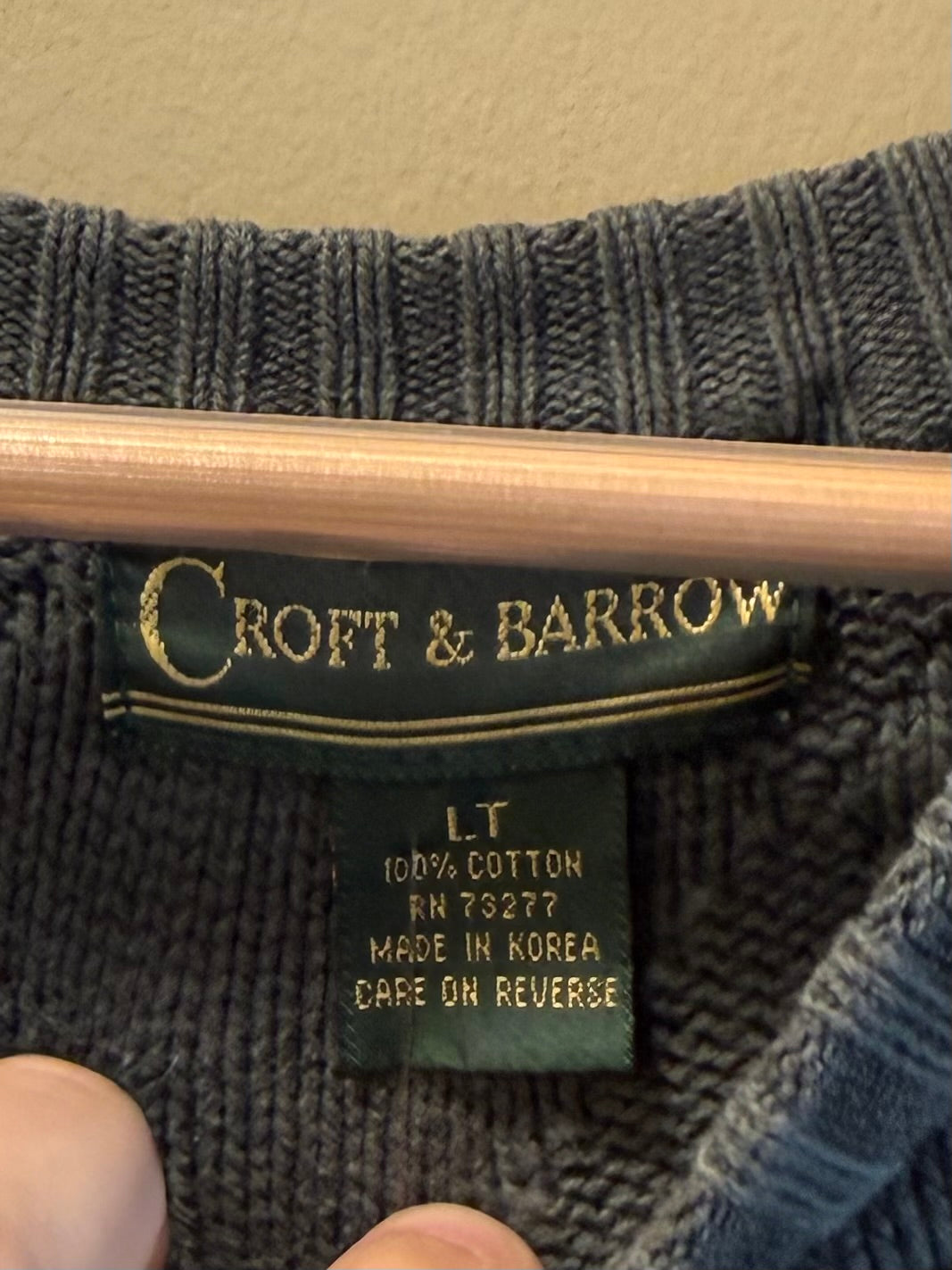 Vintage Croft & Barrow Green Argyle Sweater- L