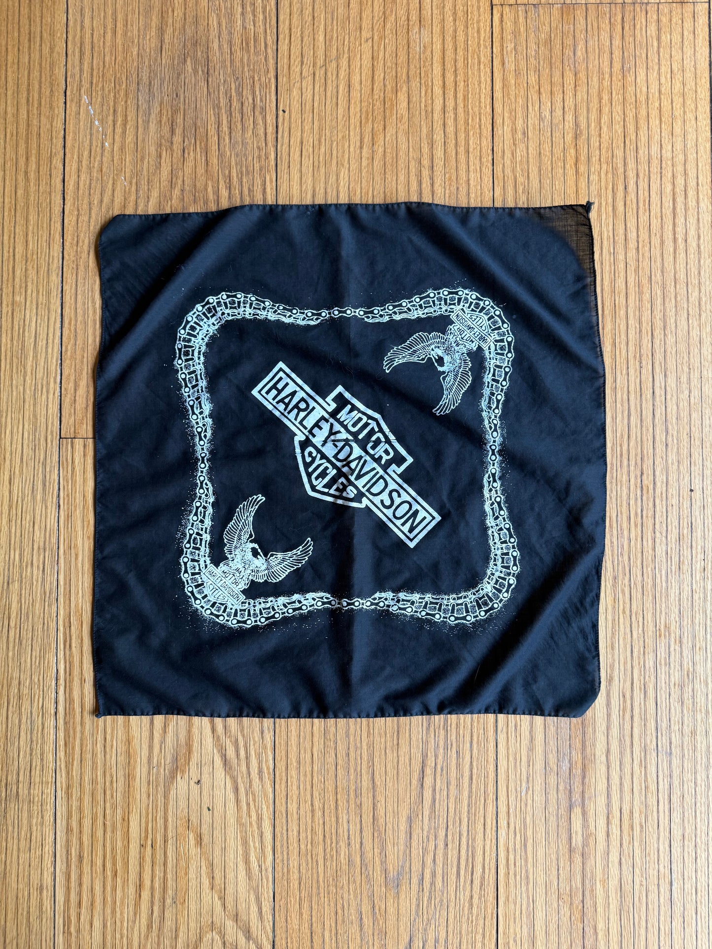 Vintage Harley Davidson Motorcycles Black & White Logo Bandana