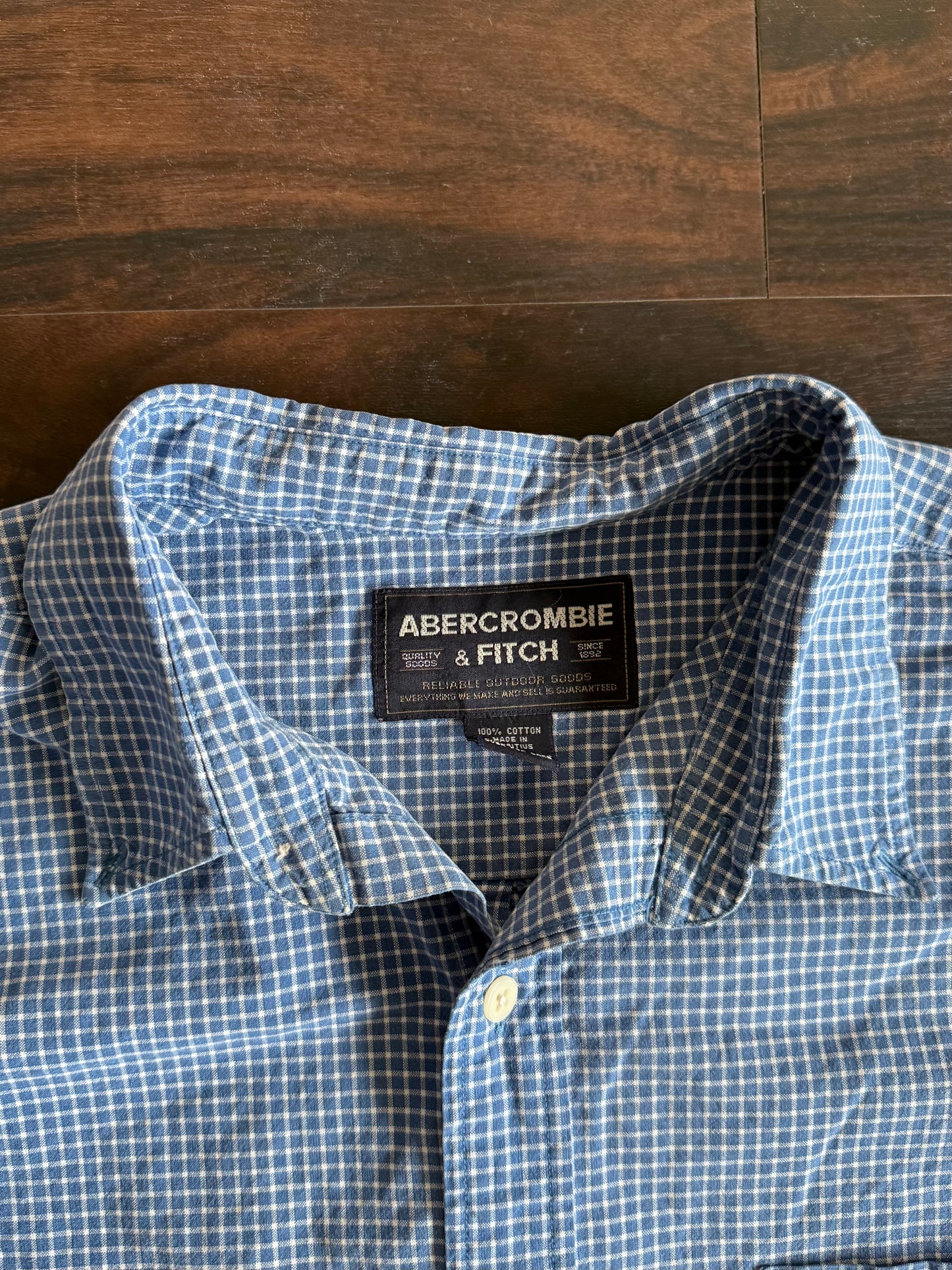 Vintage Abercrombie & Fitch Blue Cotton Button-Up Shirt- XL