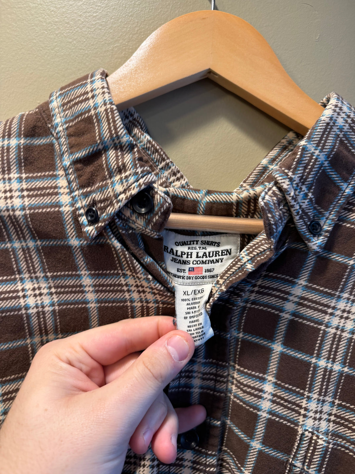 Vintage Polo Ralph Lauren Brown Flannel Shirt- XL