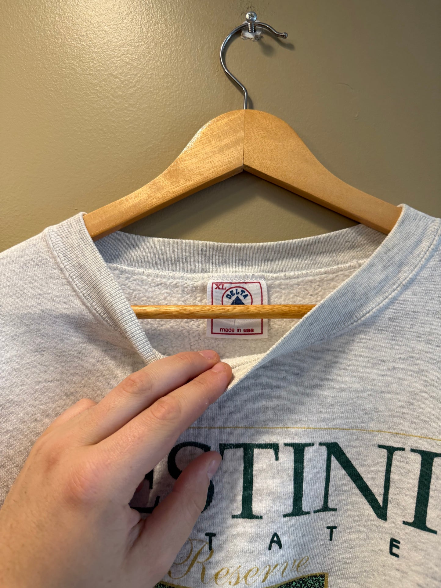 Vintage Napa Valley Sestini Estate White Wine Reserve Cropped Crewneck Sweatshirt- XL