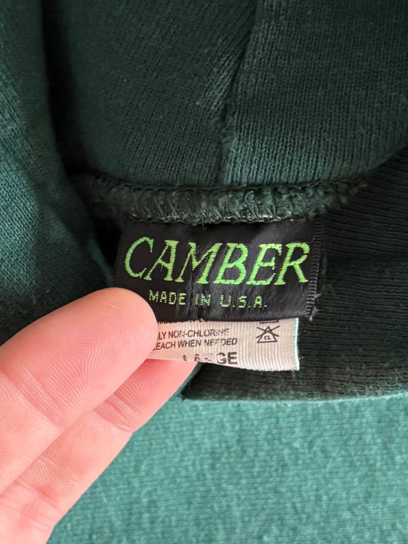 Vintage Land Rover Camber Green Heavyweight Hoodie Sweatshirt- L