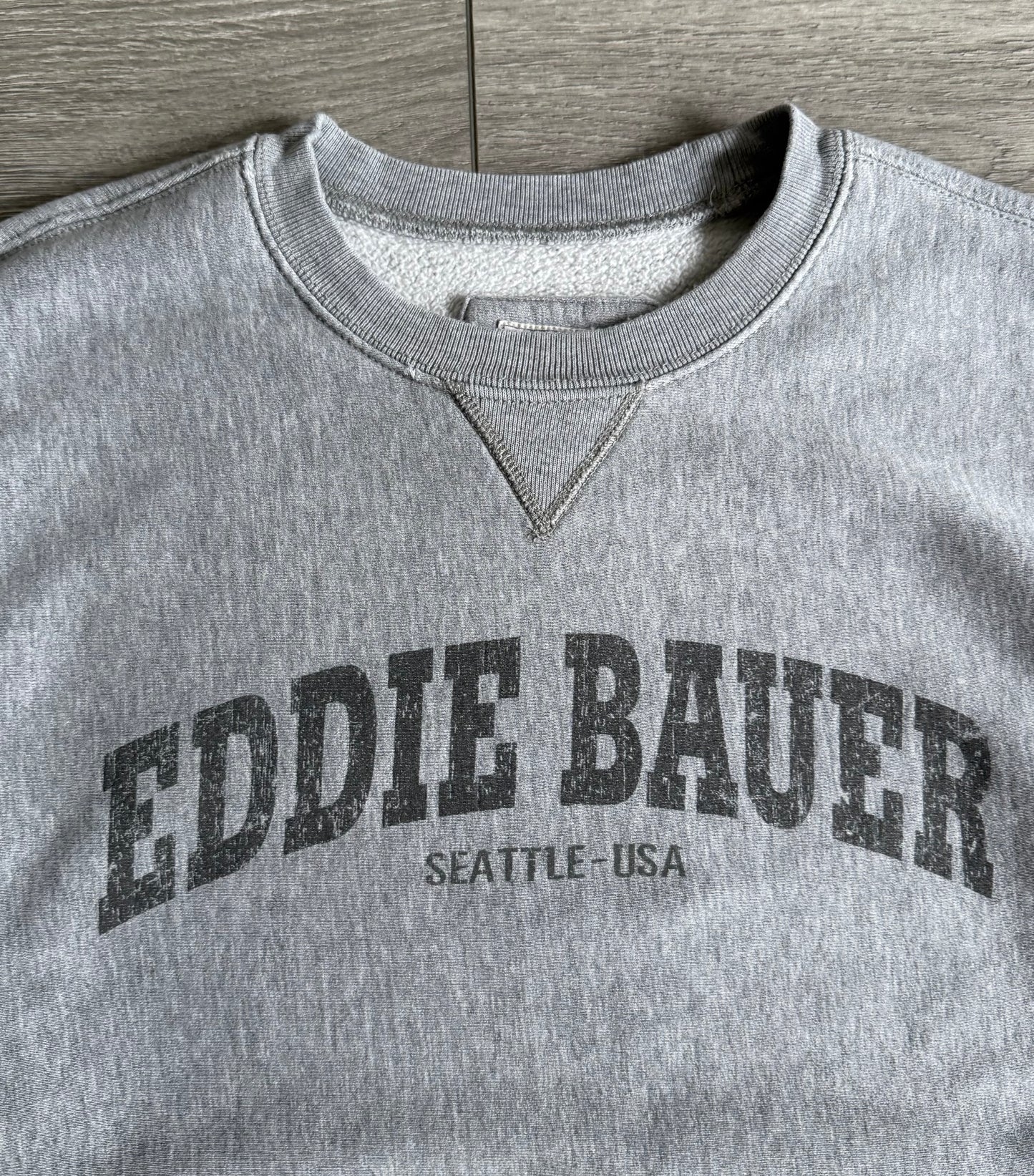 Vintage Eddie Bauer Sport Shop Gray Spell Out Crewneck Sweatshirt- XL