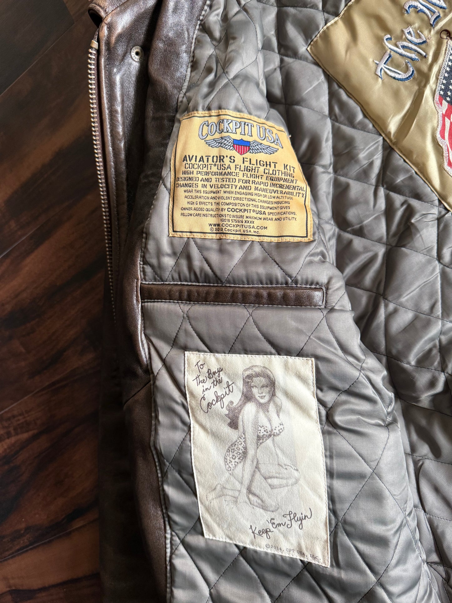 Cockpit NYC A-2 Air Force Army Lambskin Leather Jacket- XL