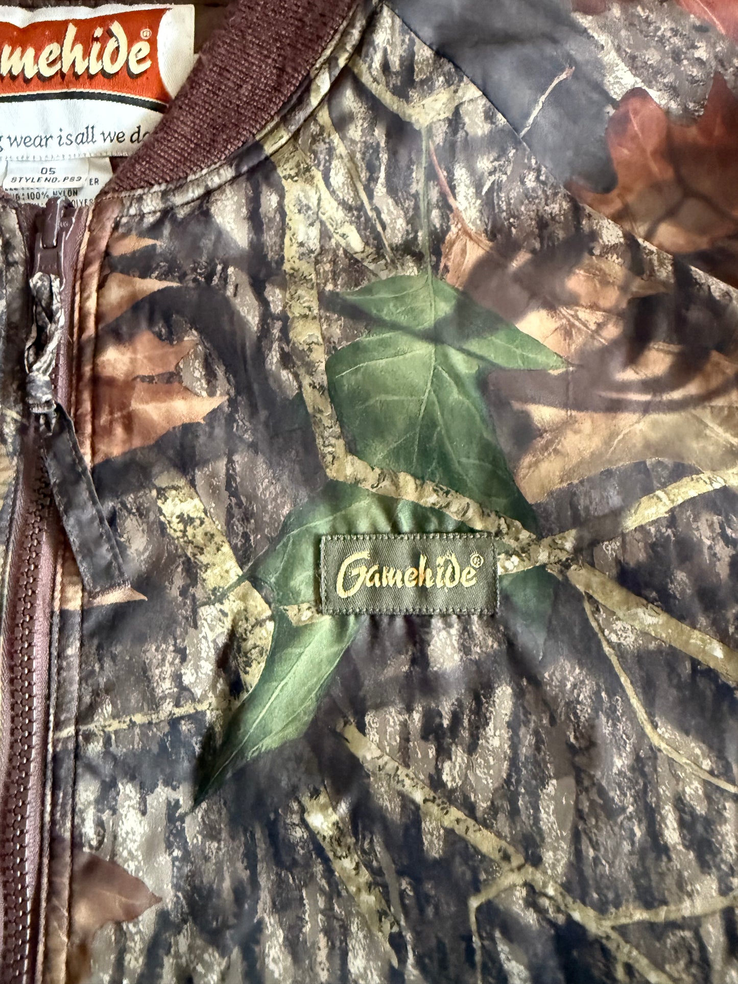 Vintage Gamehide Tree Camouflage Lightweight Windbreaker Bomber Jacket- XL