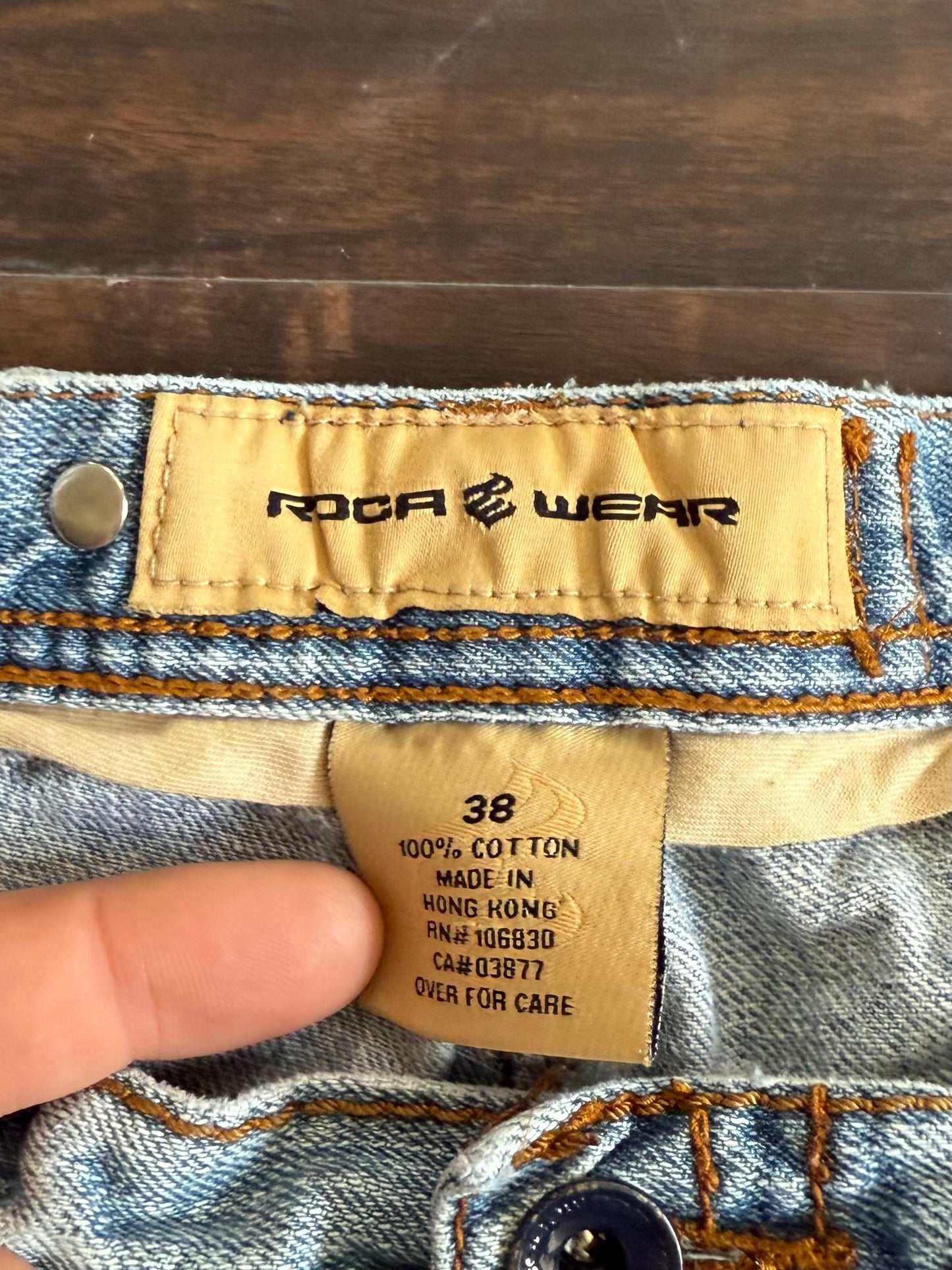 Vintage Roca Wear Light Wash Streetwear Denim Jeans- 36x31