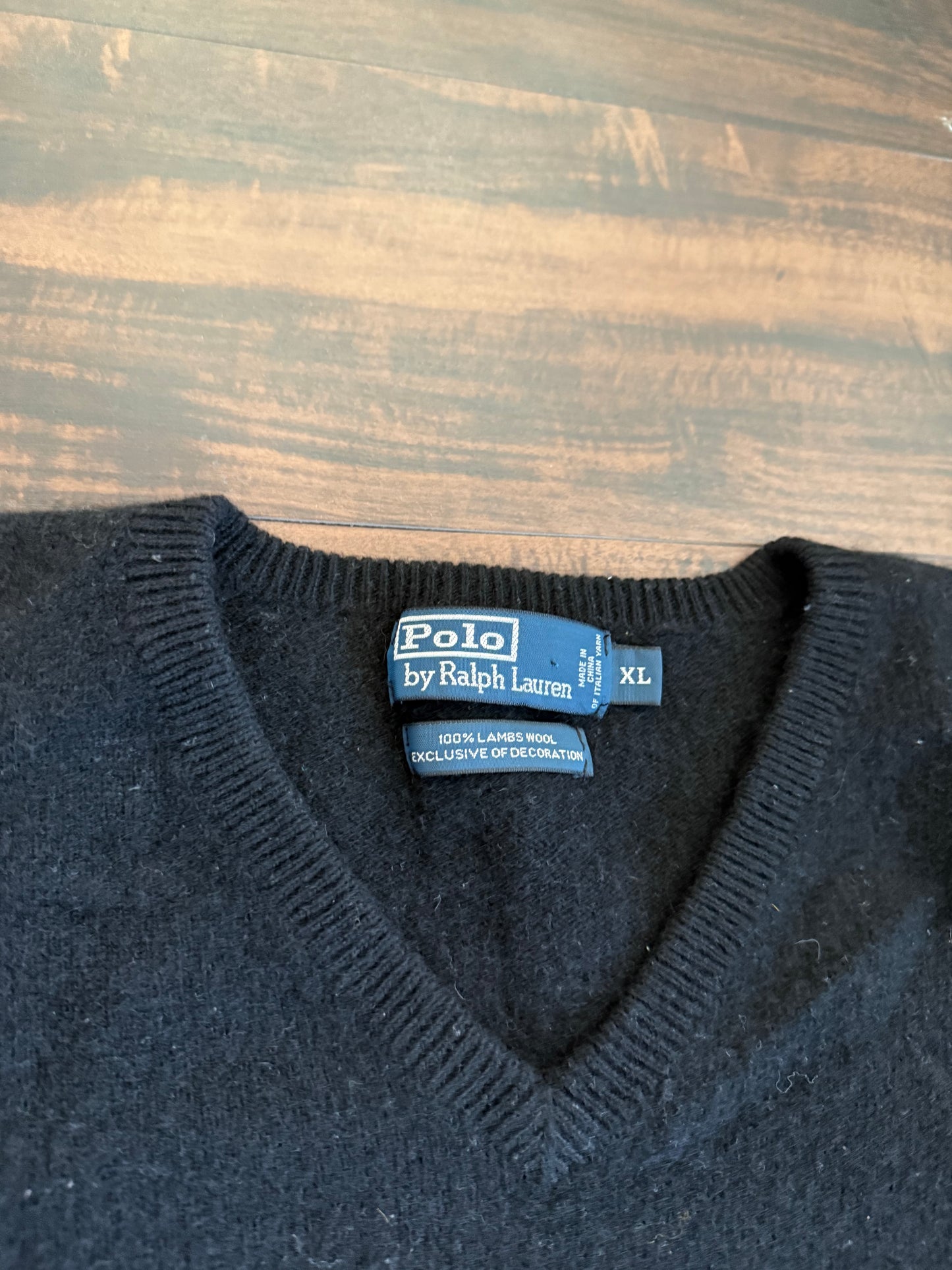 Vintage Polo Ralph Lauren Lambswool Purple & Black Sweater- L