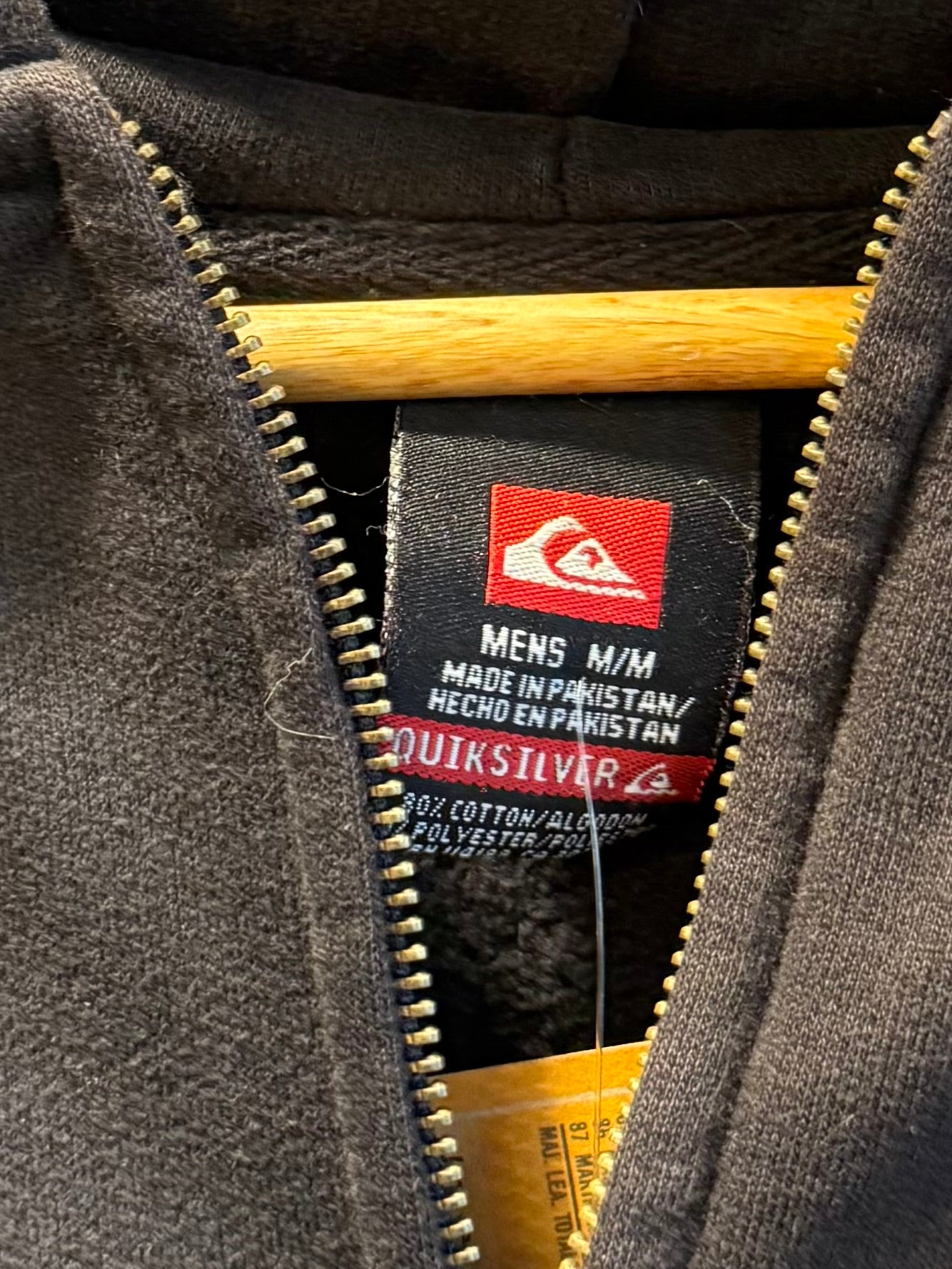 Vintage Quiksilver Big Logo Zip-Up Hoodie Sweatshirt- M