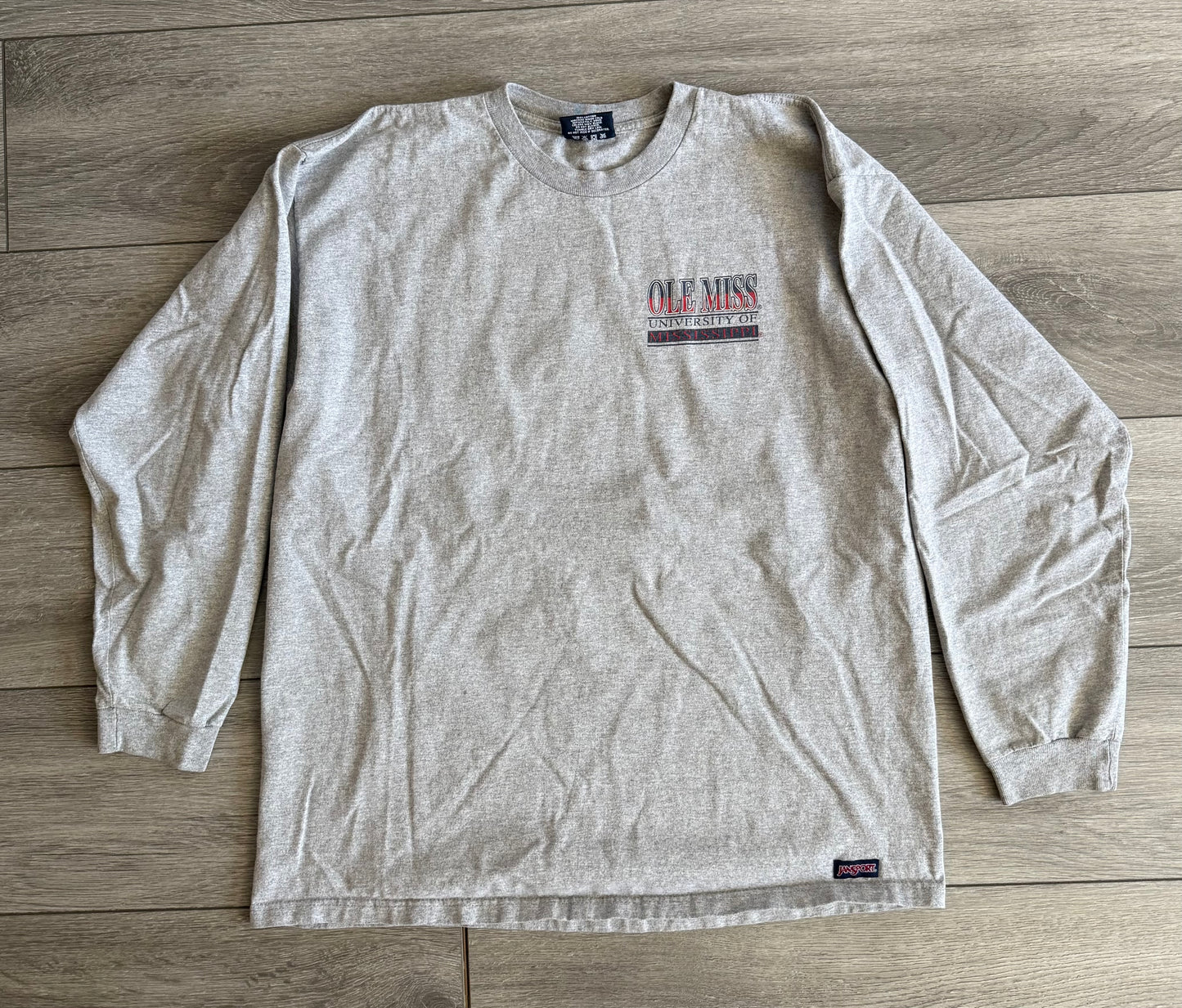 Vintage Ole Miss University of Mississippi Long Sleeve Gray T-Shirt- XL
