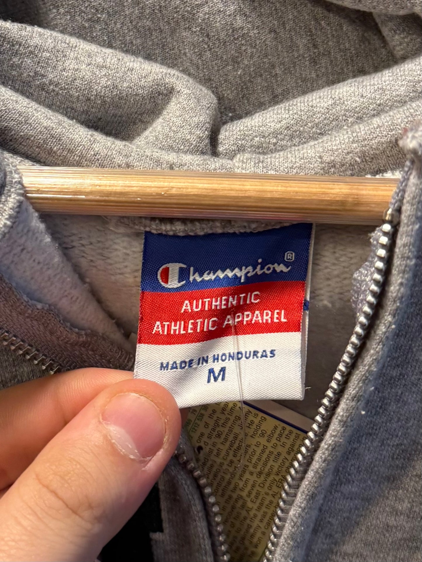 Vintage Champion Ohio University Gray Zip-Up Hopdie Sweatshirt- M