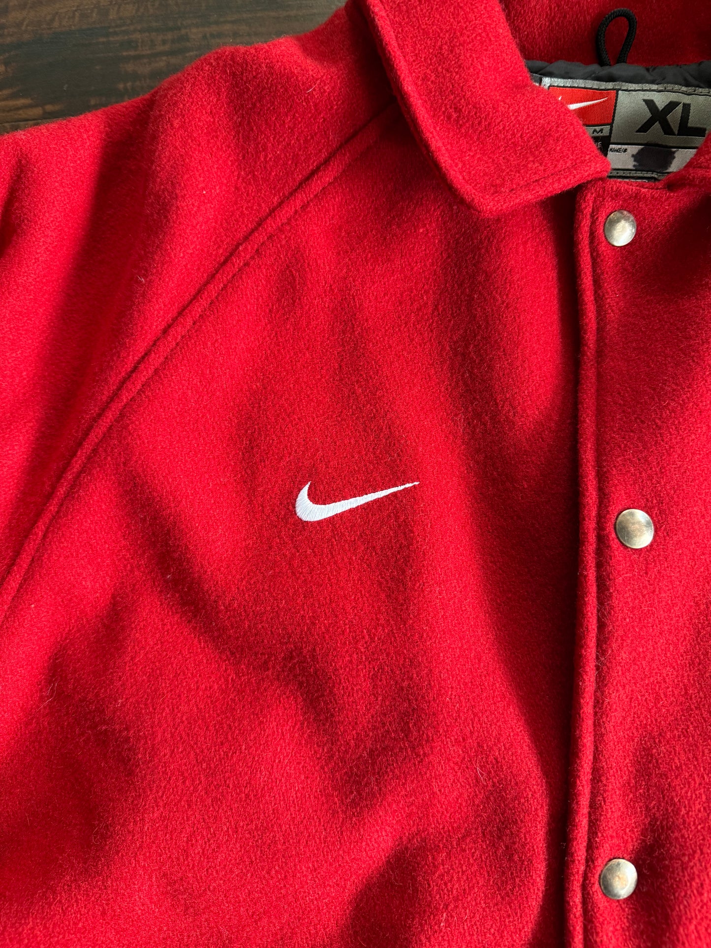 Vintage Team Nike University of Oklahoma Sooners Red Varsity Jacket- XL
