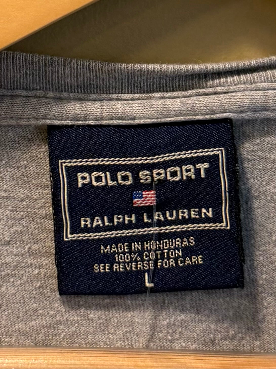 Vintage Polo Ralph Lauren Polo Sport Gray Long Sleeve T-Shirt- L
