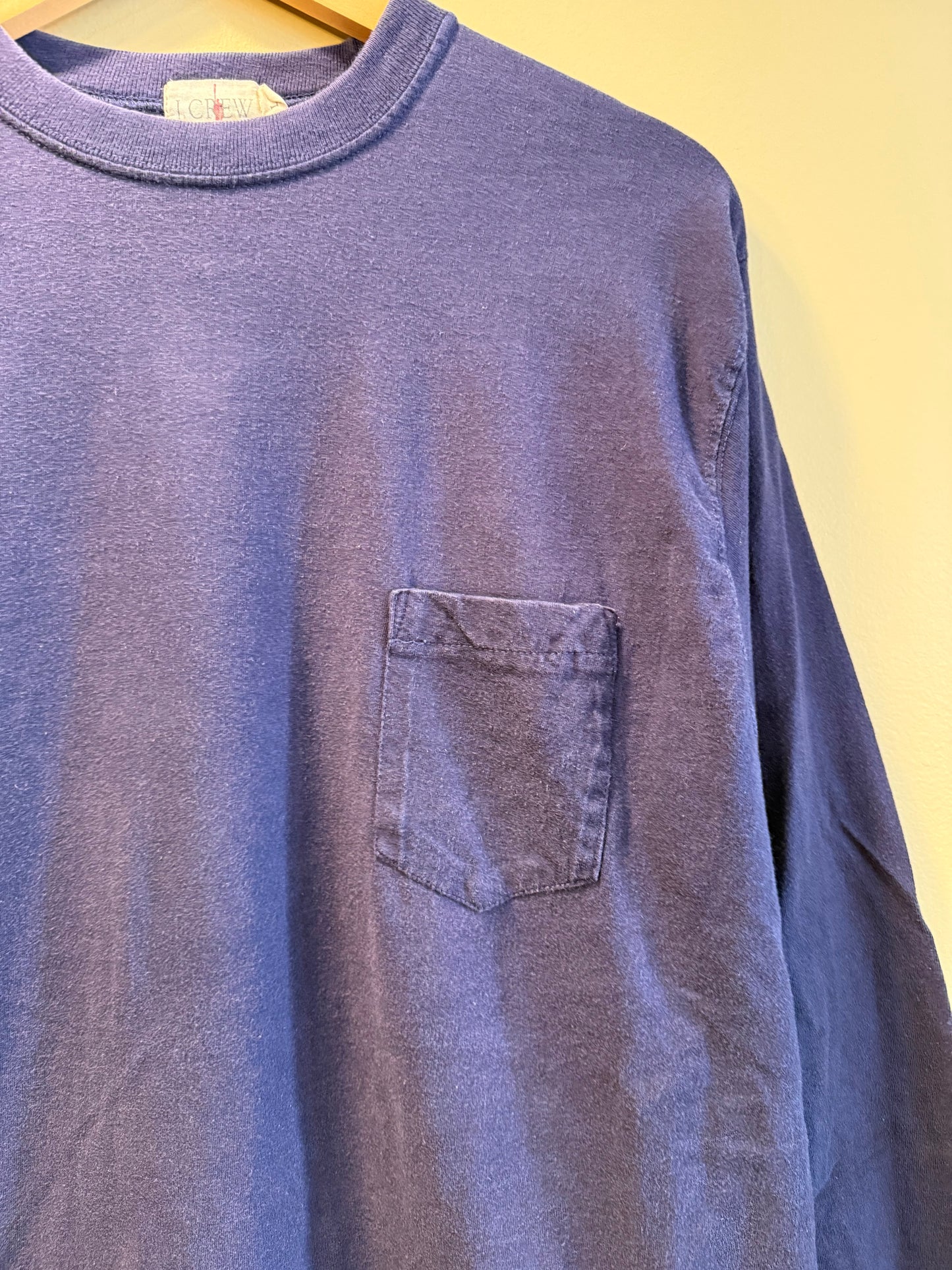 Vintage J Crew Navy Blue Pocket Long Sleeve T-Shirt- L