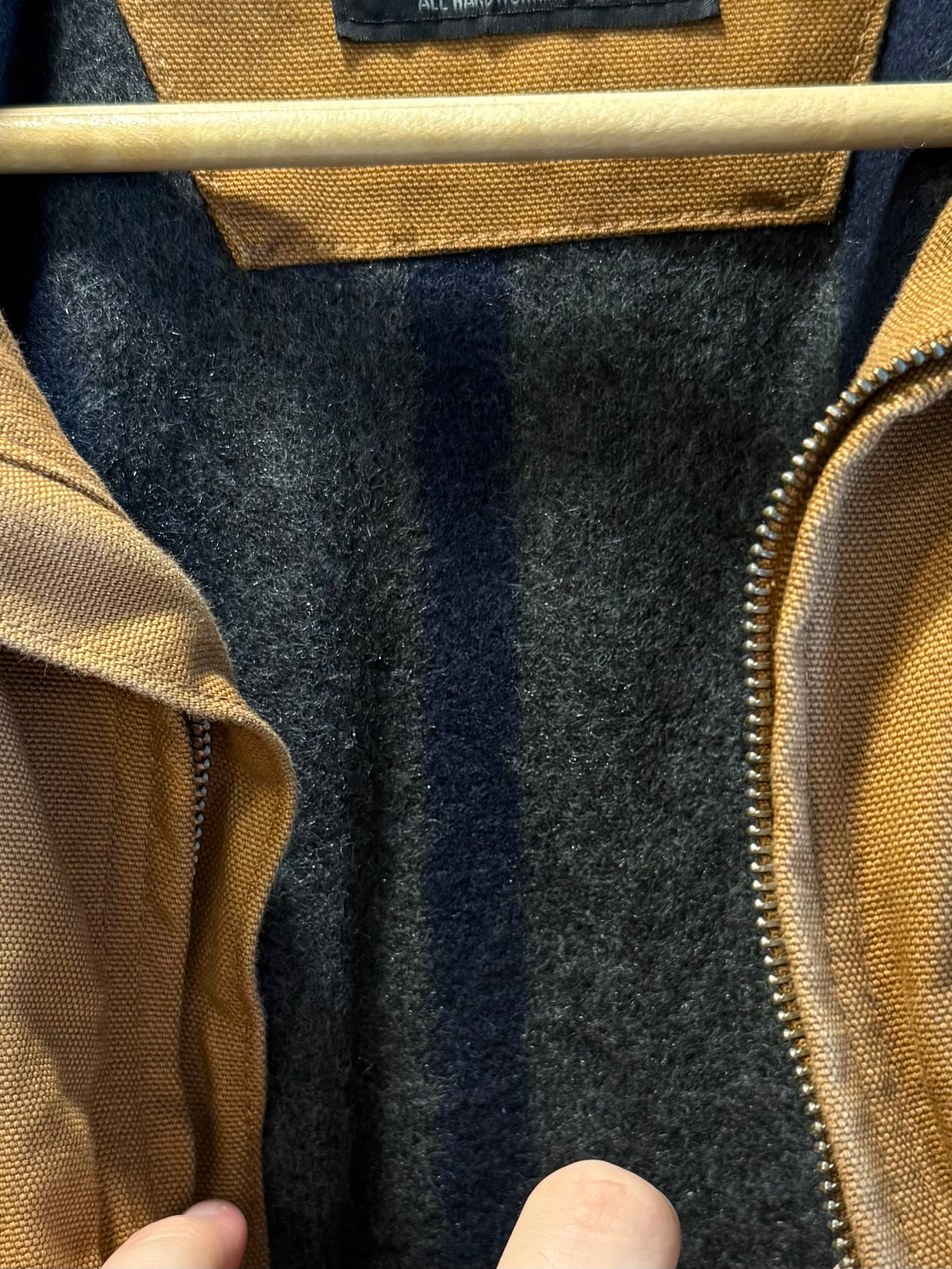 Vintage Carhartt Tan Blanket Lined Detroit Jacket- S