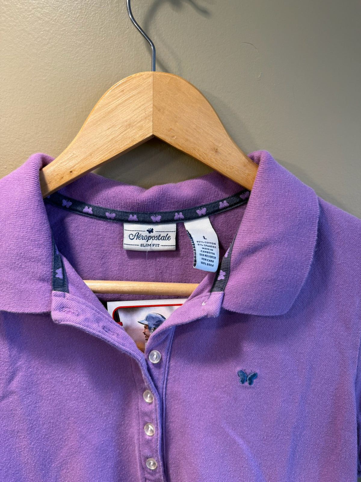Vintage Y2K Aeropostale Purple Woman’s Fitted Polo T-Shirt - L