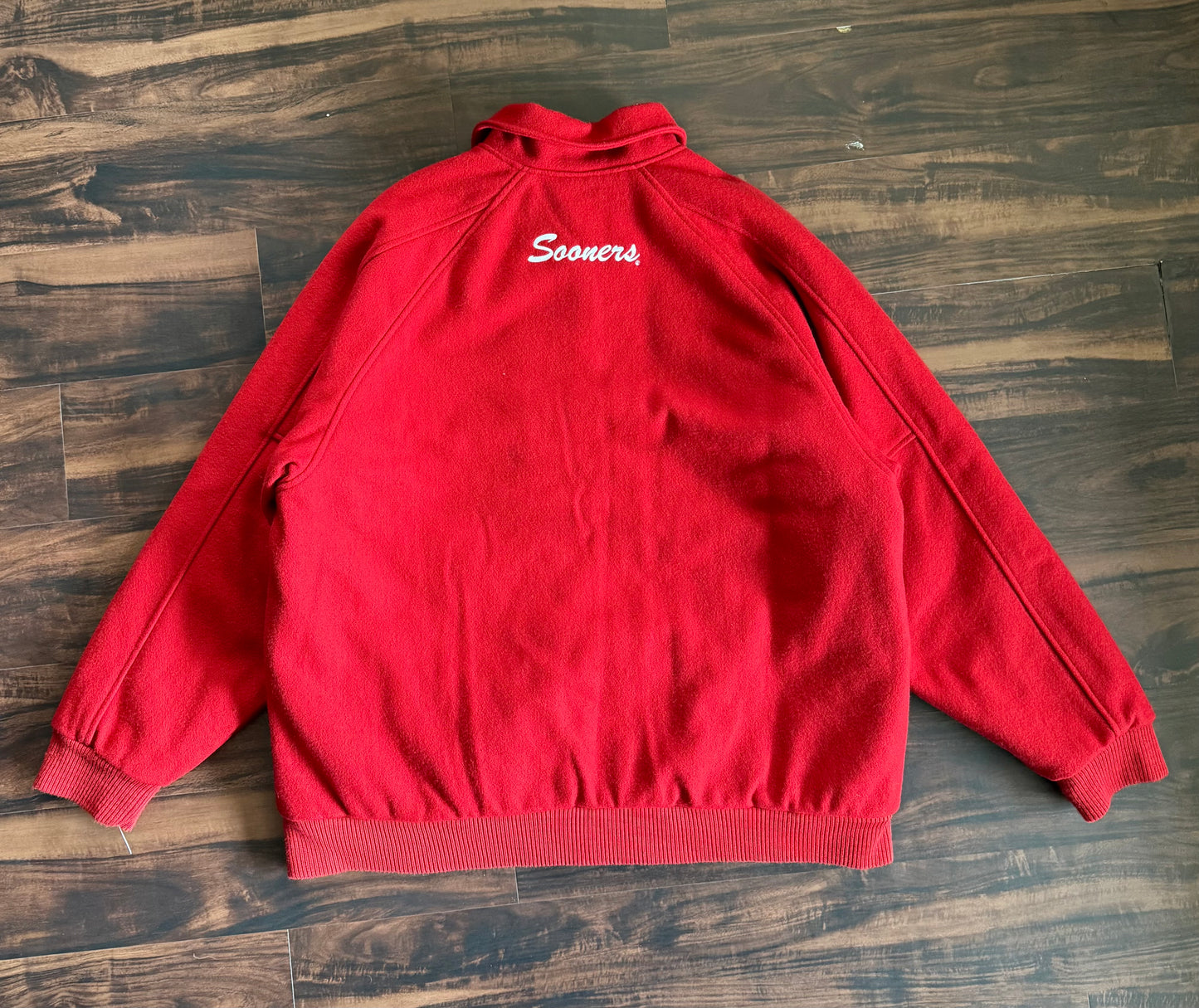 Vintage Team Nike University of Oklahoma Sooners Red Varsity Jacket- XL