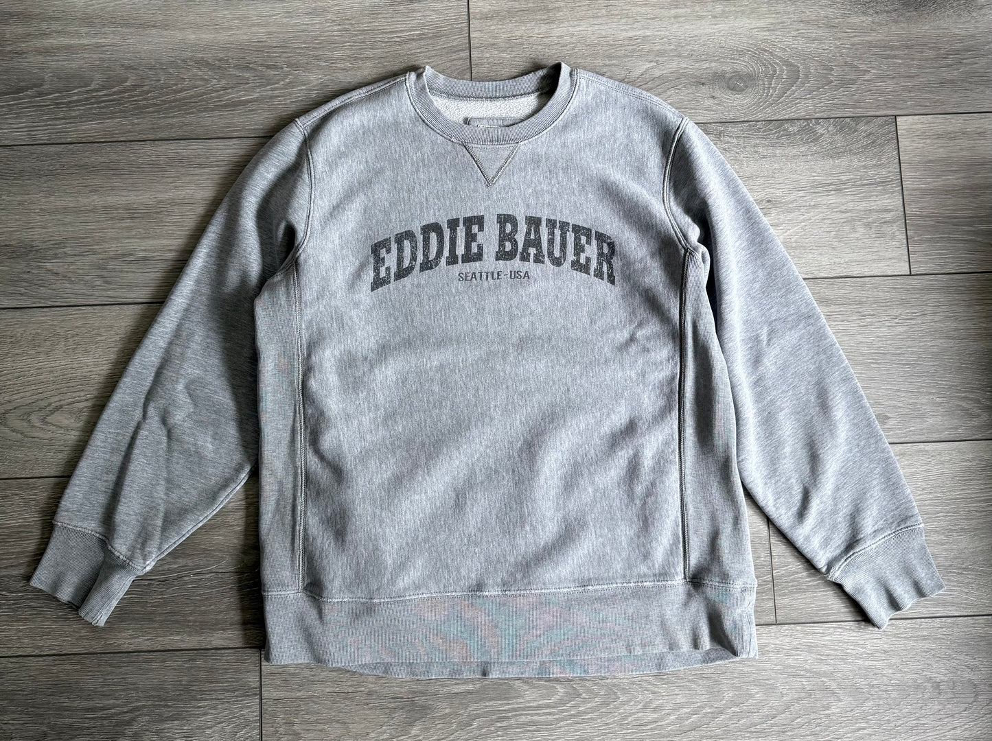 Vintage Eddie Bauer Sport Shop Gray Spell Out Crewneck Sweatshirt- XL
