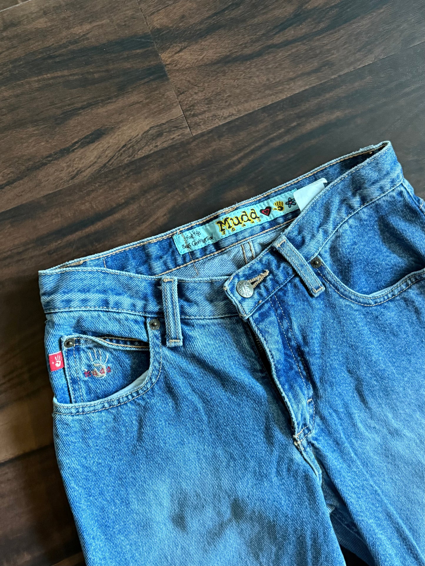 Vintage Y2K Mudd Jeans Wide Leg Flared Denim Jeans- 27x32
