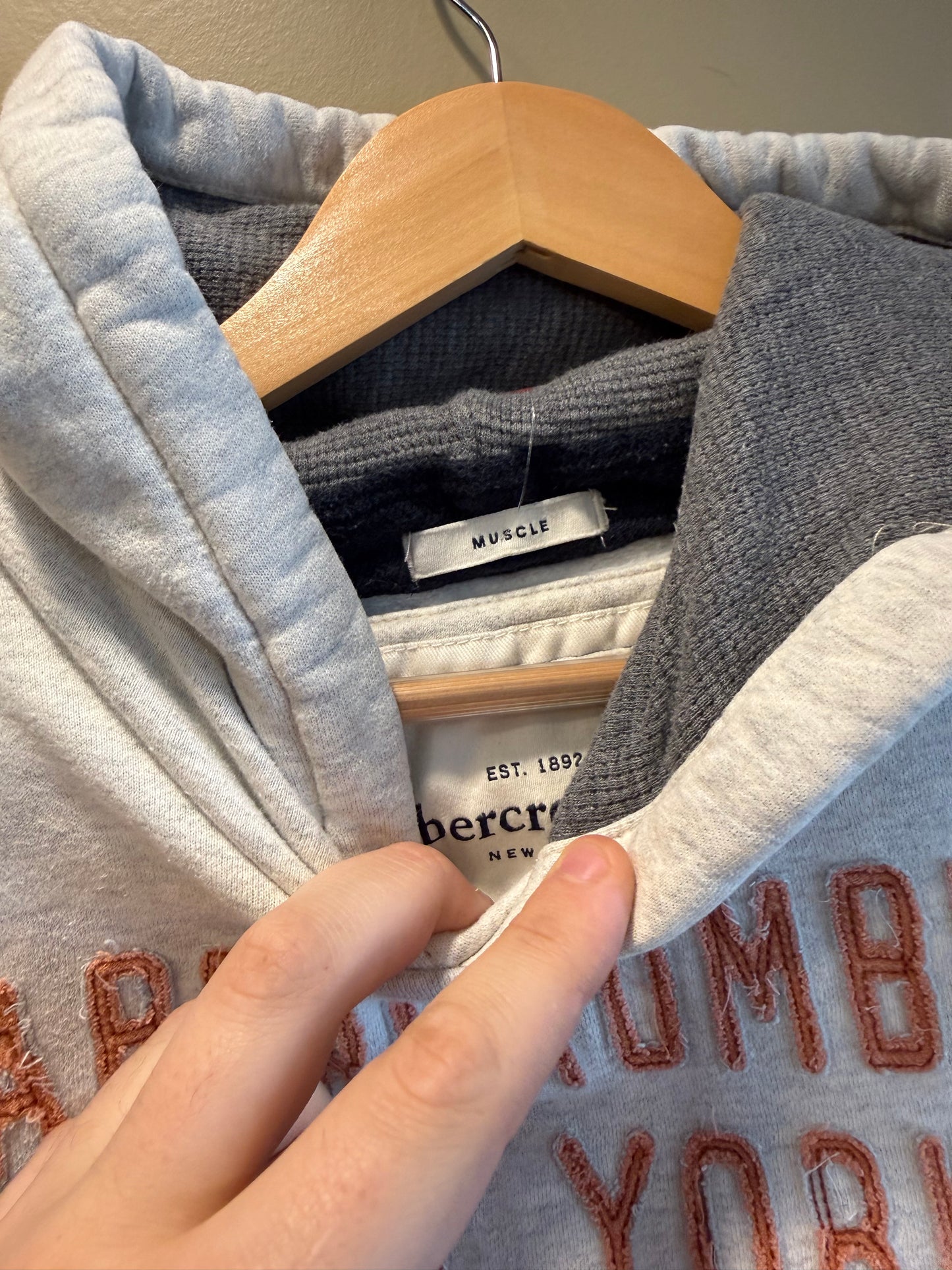 Vintage Y2K Abercrombie & Fitch Gray Hoodie Sweatshirt- S