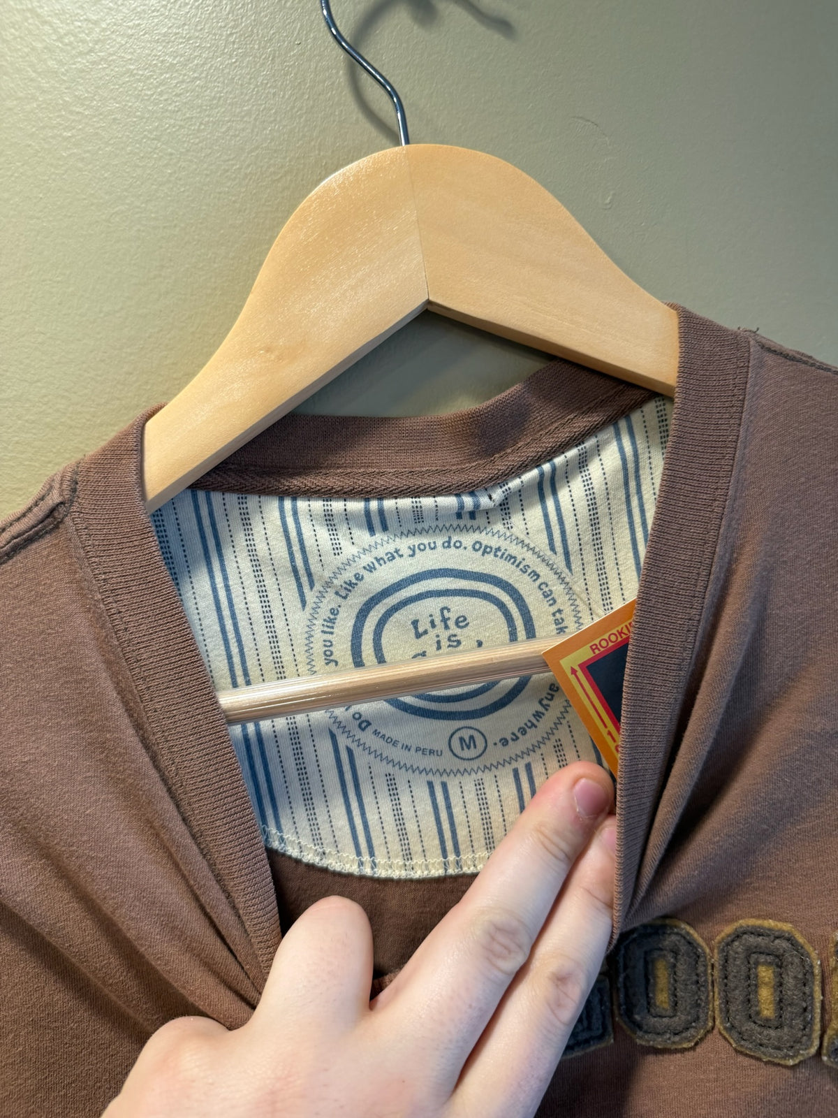 Vintage Life Is Good Brown Long Sleeve T-Shirt - M