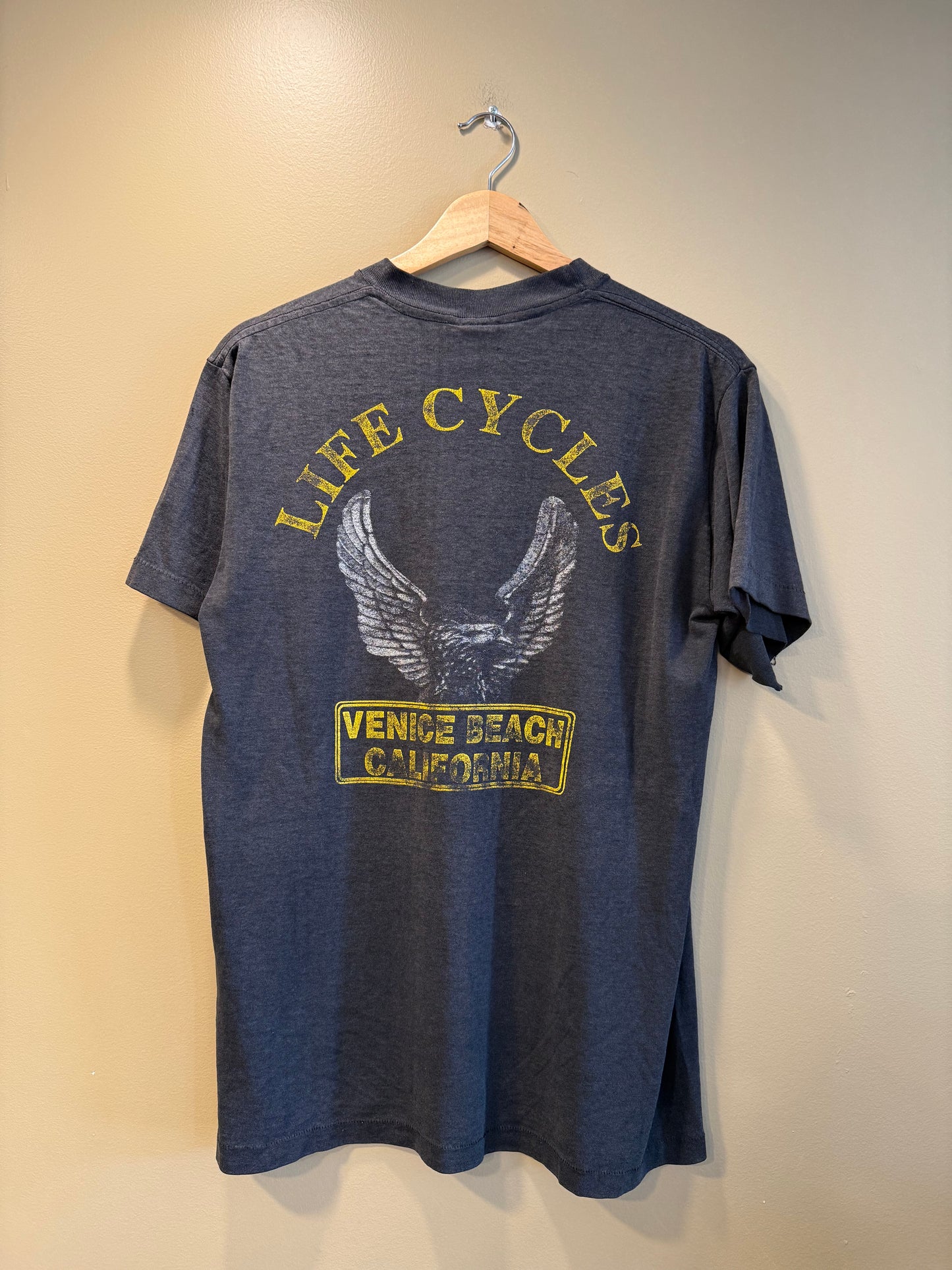 Vintage Harley Davidson American Steel Life Cycles Venice Beach California T-Shirt- M