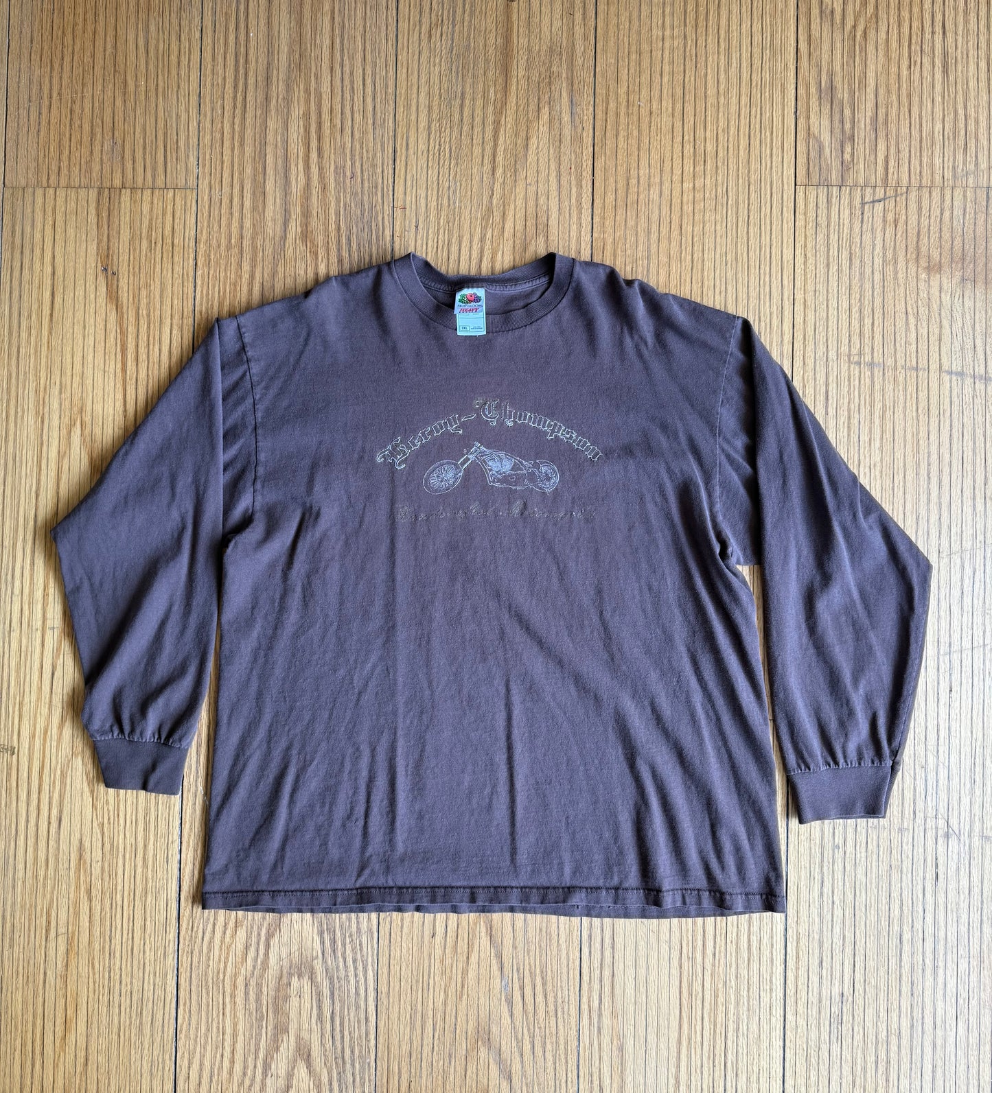 Vintage Leroy Thompson Motorcycles Brown Long Sleeve T-Shirt- XL