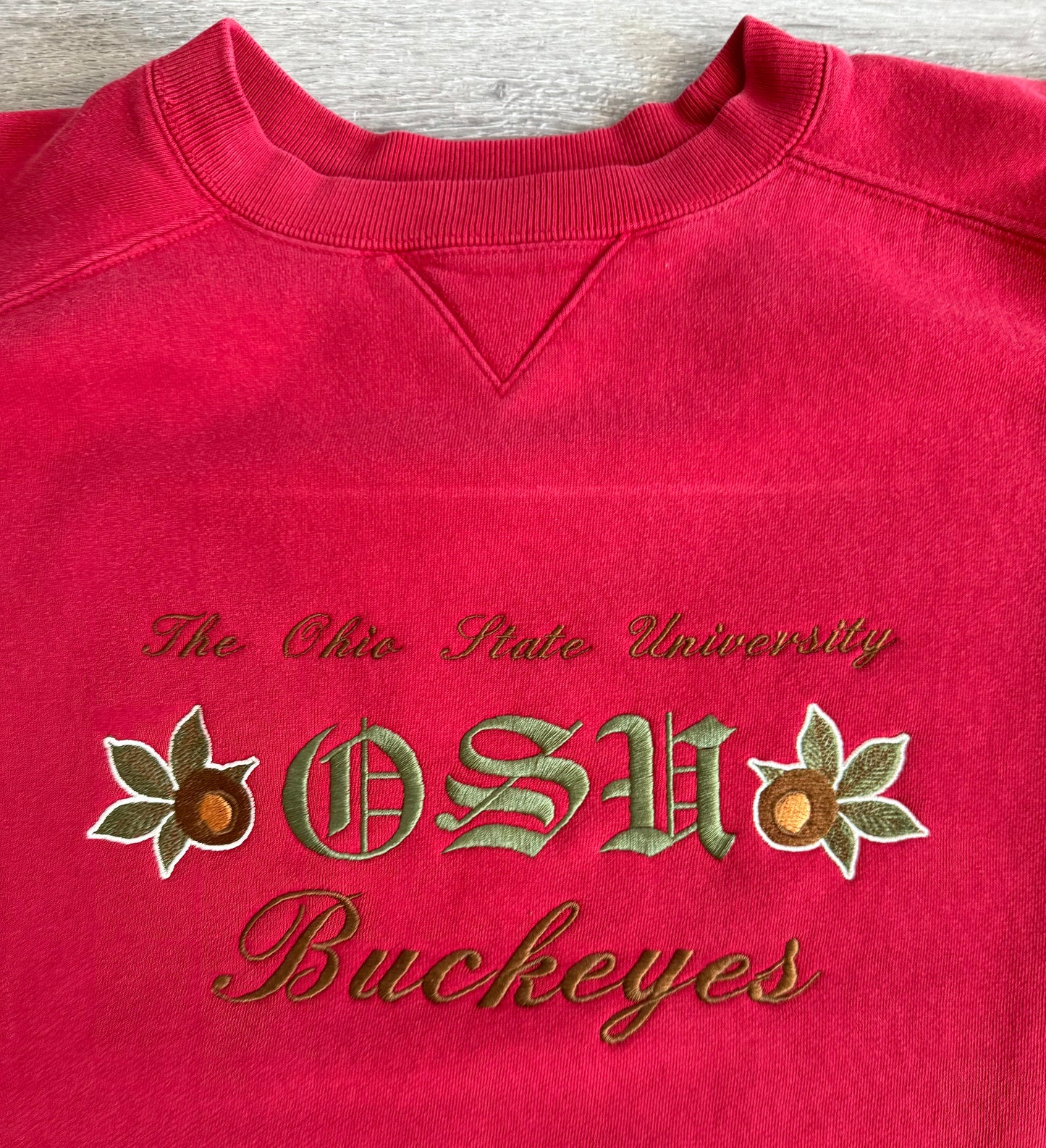 Vintage Ohio State University Buckeyes Heavy Red Crewneck Sweatshirt- XXL