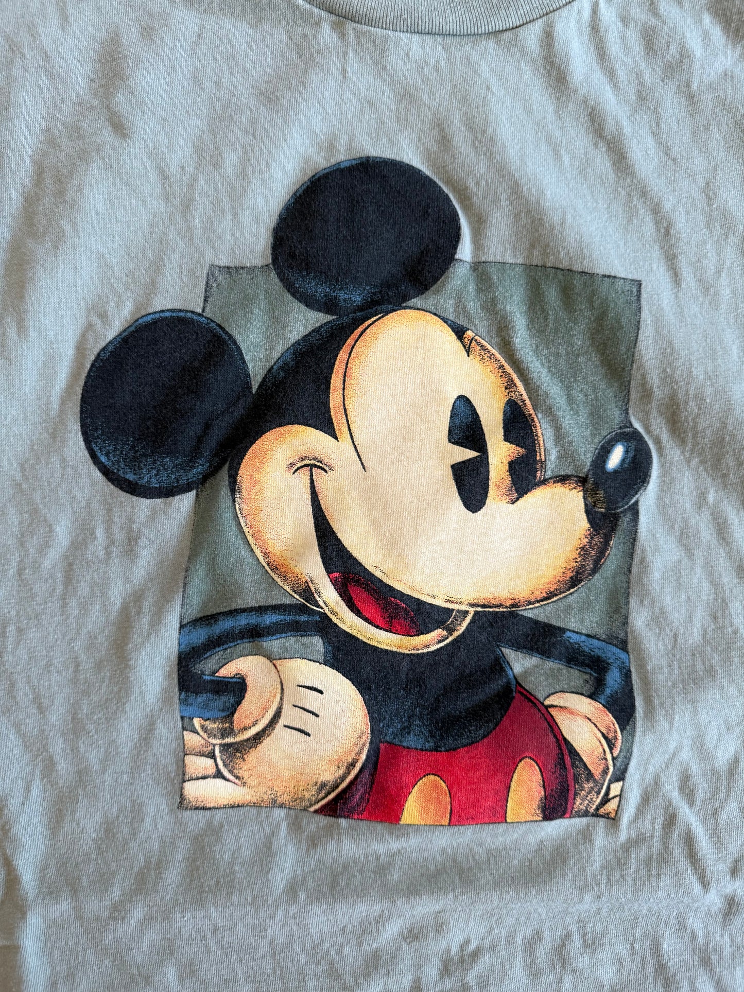 Vintage Disney Mickey Mouse Light Green Art T-Shirt- L